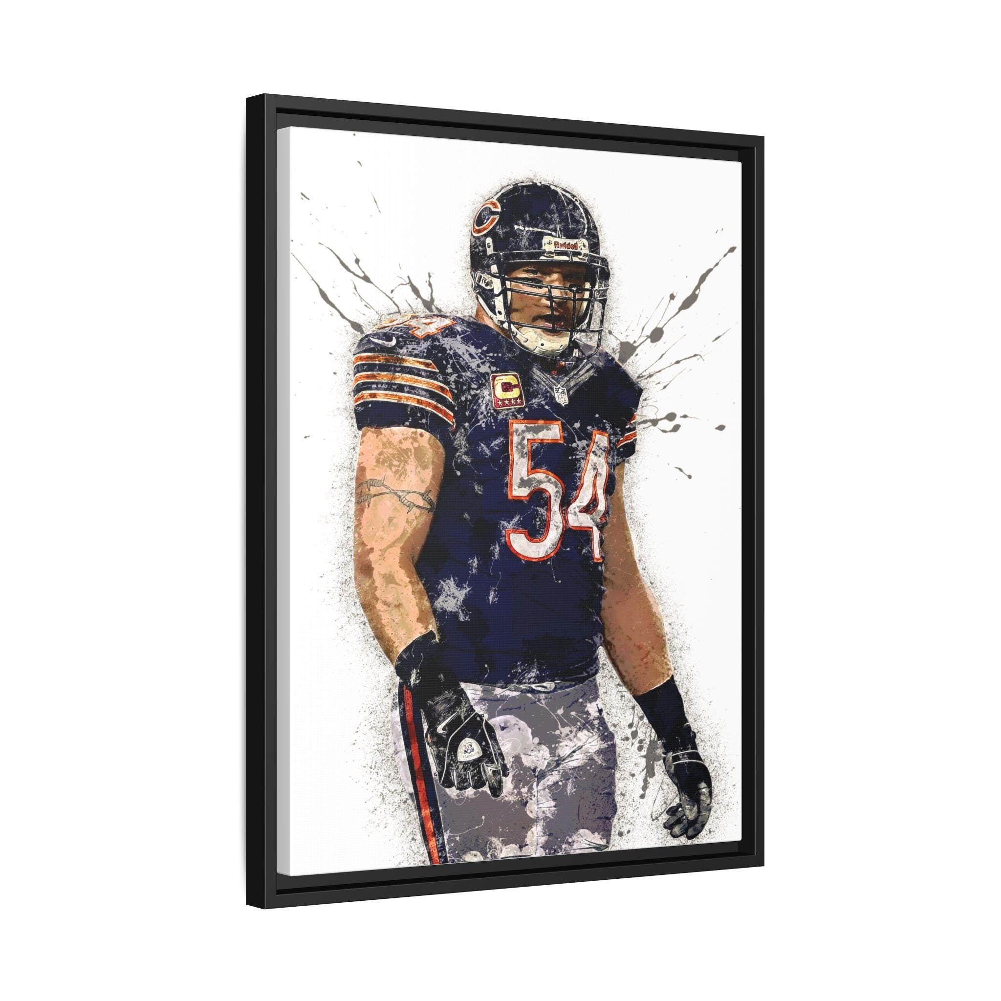Brian Urlacher Chicago Bears Poster: Man Cave Sports Art