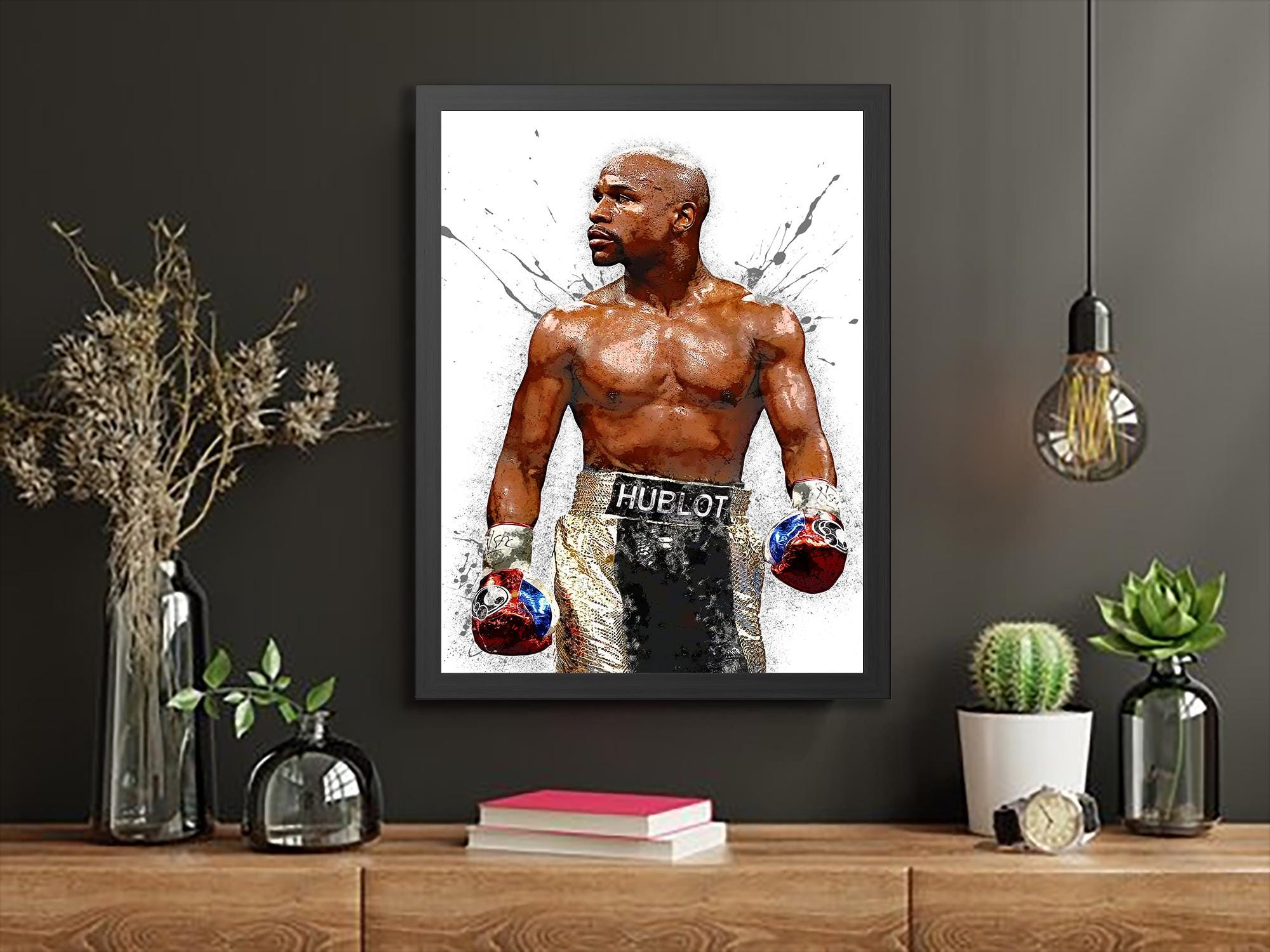 Floyd Mayweather Jr. Boxing Art: Gym Decor, Man Cave Poster, Gallery Canvas Wrap