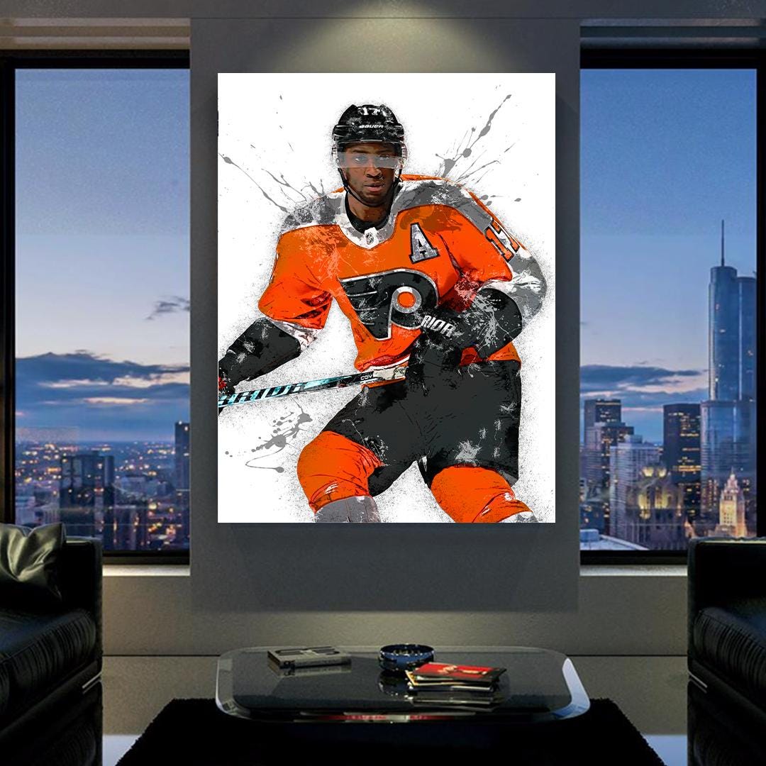 Wayne Simmonds Poster, Philadelphia Flyers, Gallery Canvas Wrap or Museum-Quality Poster Print, Man Cave, Office or Kids Room