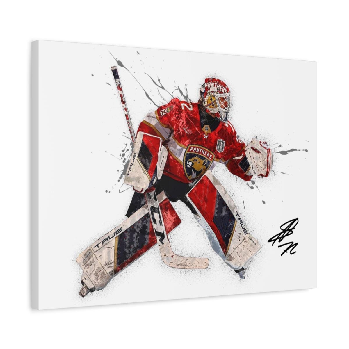 Sergei Bobrovsky Poster, Florida Panthers, Gallery Canvas Wrap or Museum-Quality Poster Print, Wall Decor for Man Cave, Office or Kids Room