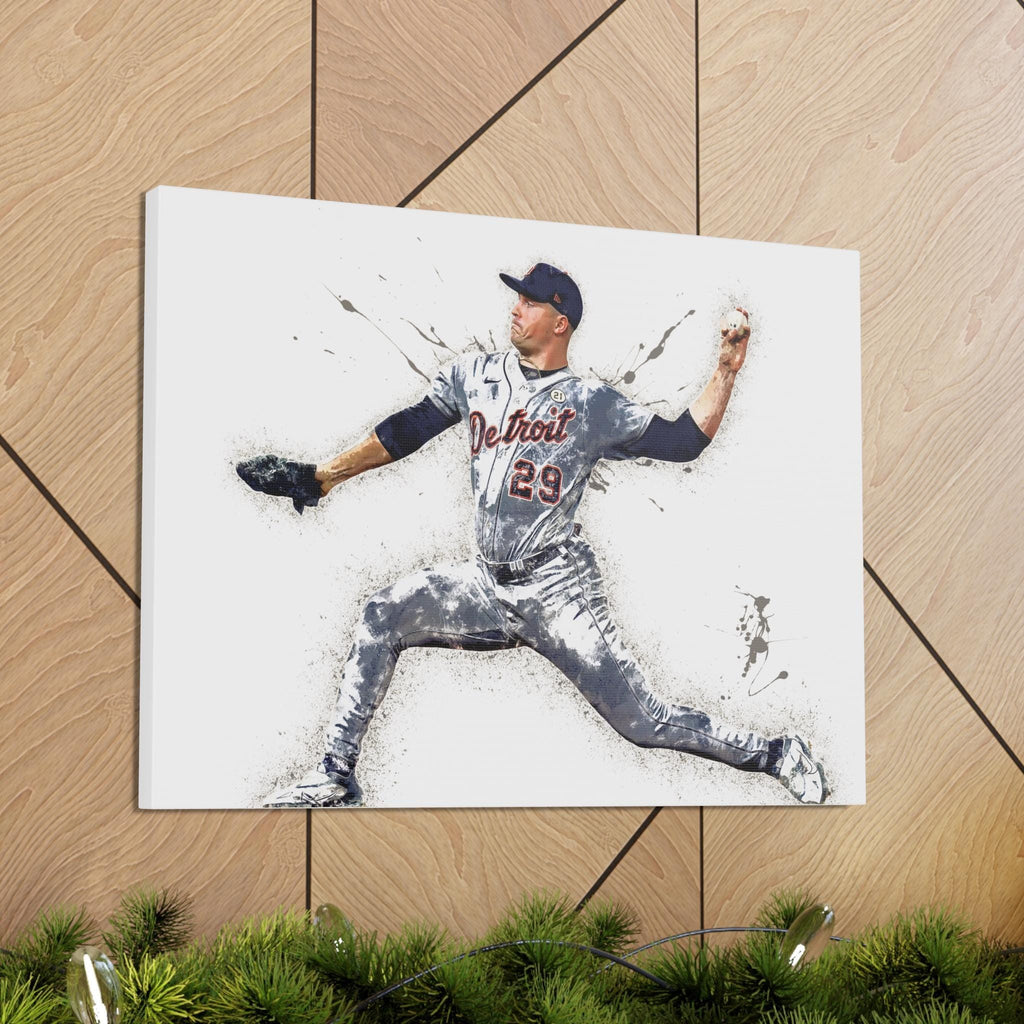 Tarik Skubal Poster, Detroit Tigers, Gallery Canvas Wrap, Fine Art, Wall Decor for Man Cave, Kids room, Dorm Room