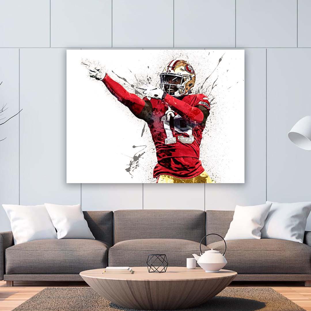 Deebo Samuel Poster, San Francisco 49ers, Gallery Canvas Wrap or Premium Poster, Fine Art Quality, Man Cave, Kids room