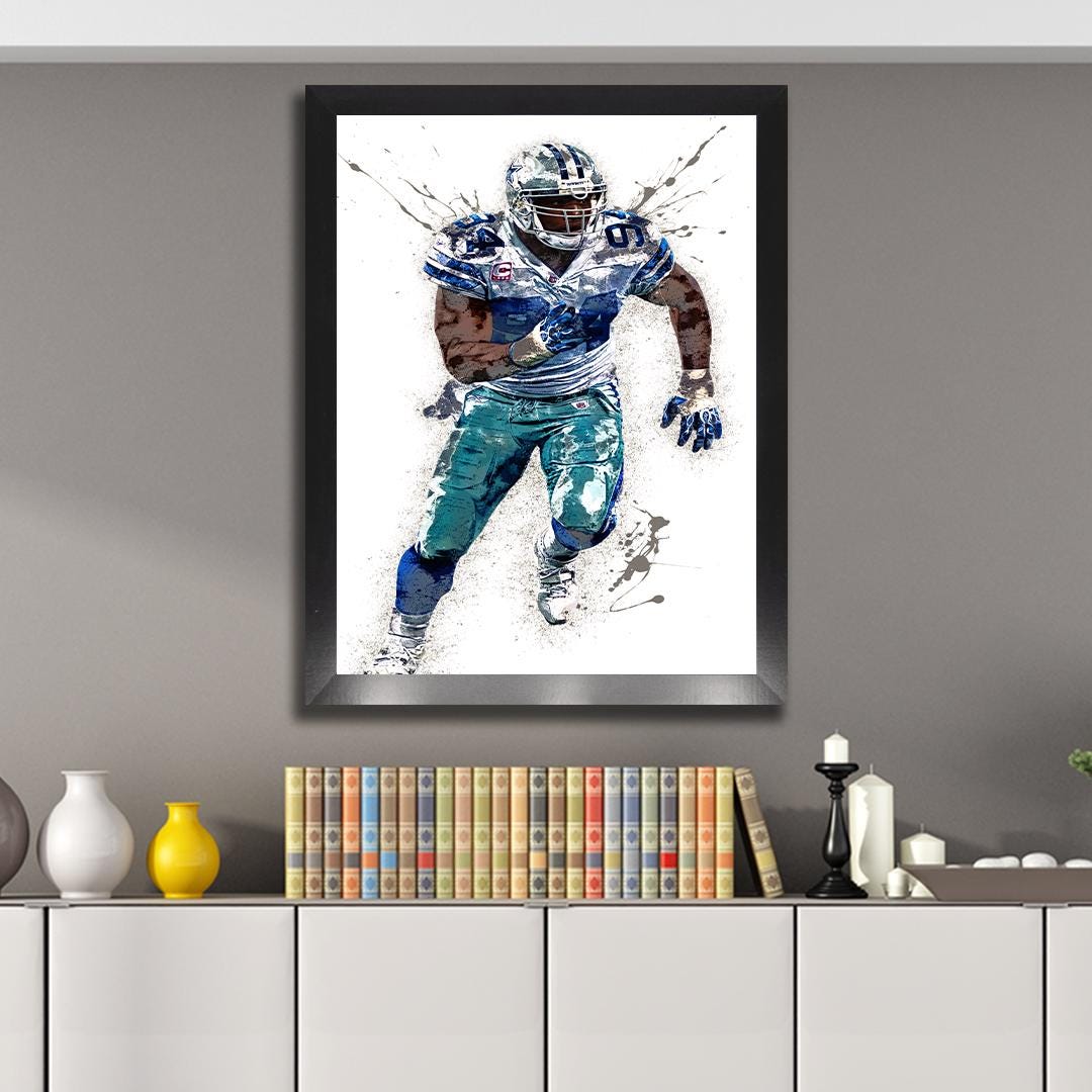 DeMarcus Ware, Dallas Cowboys, Gallery Canvas Wrap or Museum-Quality Poster, Fine Art, Wall Decor for Man Cave, Kids room, Dorm Room