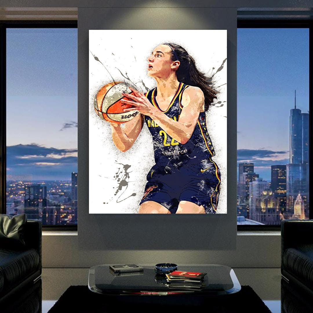 Caitlin Clark, Indiana Fever, Gallery Canvas Wrap or Museum-Quality Poster Print, Fine Art, Man Cave, Office or Dorm Room