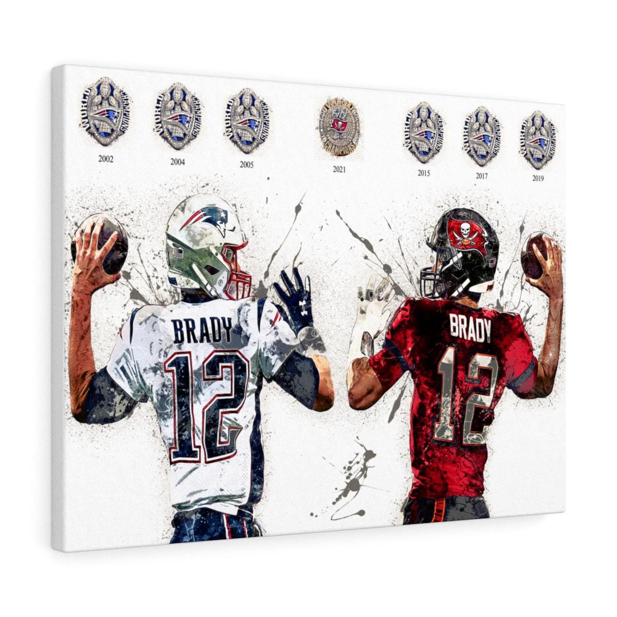 Tom Brady Poster, Tribute, New England Patriots, Tampa Bay Buccaneers Gallery Canvas Wrap, Premium Poster, Man Cave, Kids room, Dorm Room
