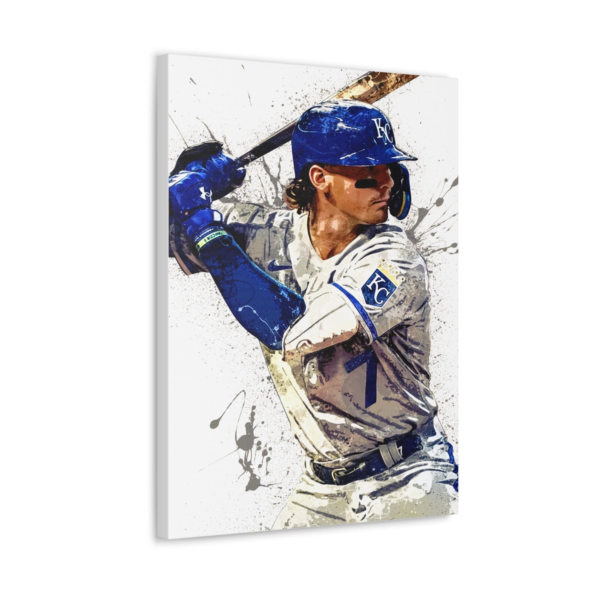 Bobby Witt Jr Poster, Kansas City Royals, Gallery Canvas Wrap or Museum-Quality Poster, Fine Art, Man Cave, Kids room, Dorm Room, Kids Room