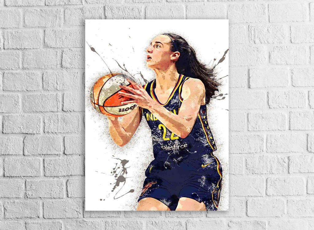 Caitlin Clark, Indiana Fever, Gallery Canvas Wrap or Museum-Quality Poster Print, Fine Art, Man Cave, Office or Dorm Room