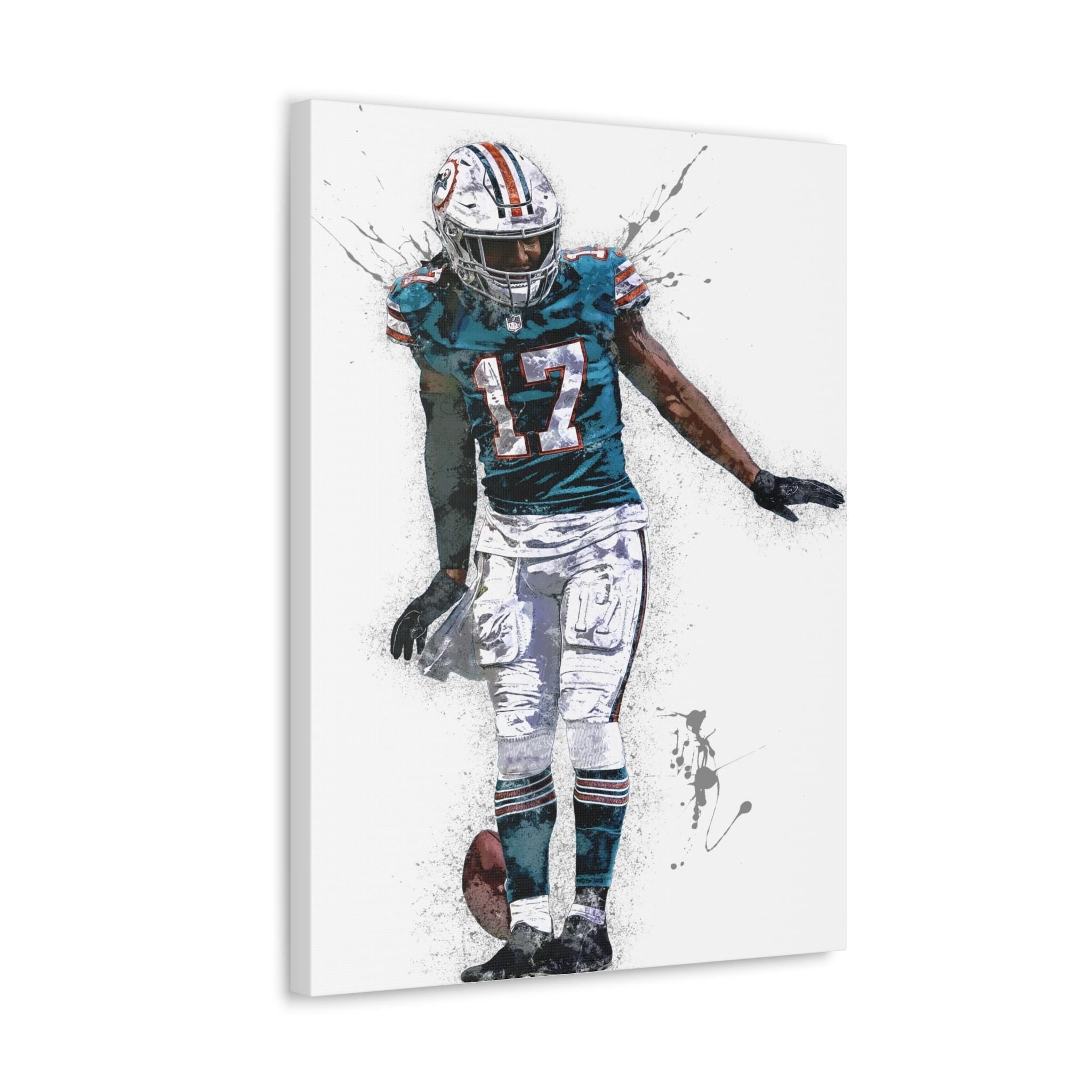 Jaylen Waddle Poster, "Touchdown Dance", Miami Dolphins, Gallery Canvas Wrap or Premium Poster, Fine Art, Man Cave, Kids room