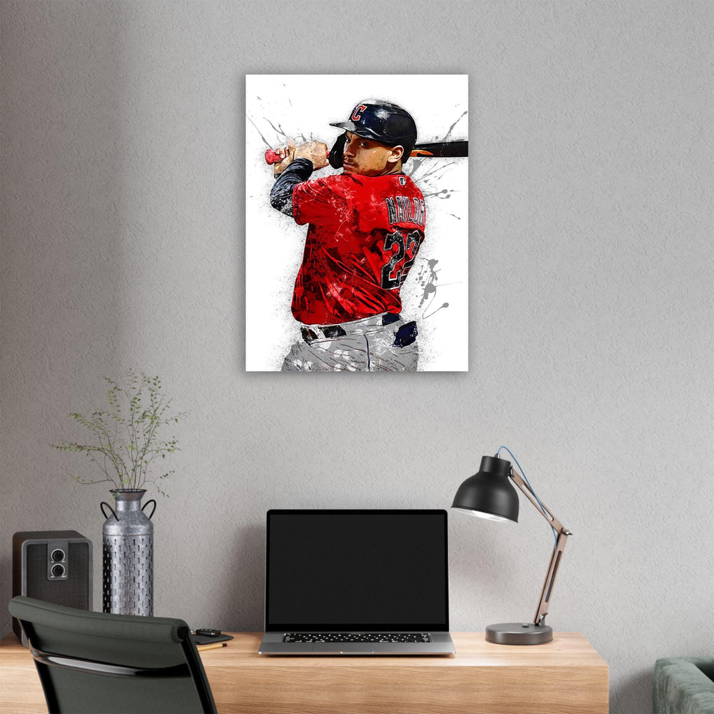 Josh Naylor Poster, Cleveland Guardians, Canvas Wrap or Museum-Quality Poster, Fine Art, Wall Decor for Man Cave, Kids room, Dorm Room