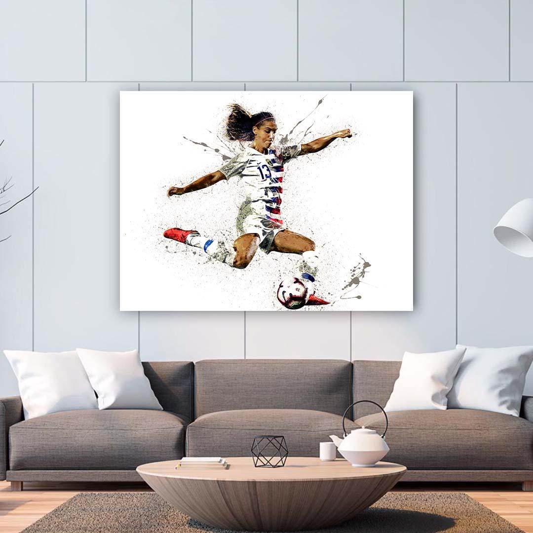 Alex Morgan Poster Print, Gallery Canvas Wrap or Museum-Quality Poster, Fine Art, Wall Decor for Man Cave, Kids room, Dorm Room