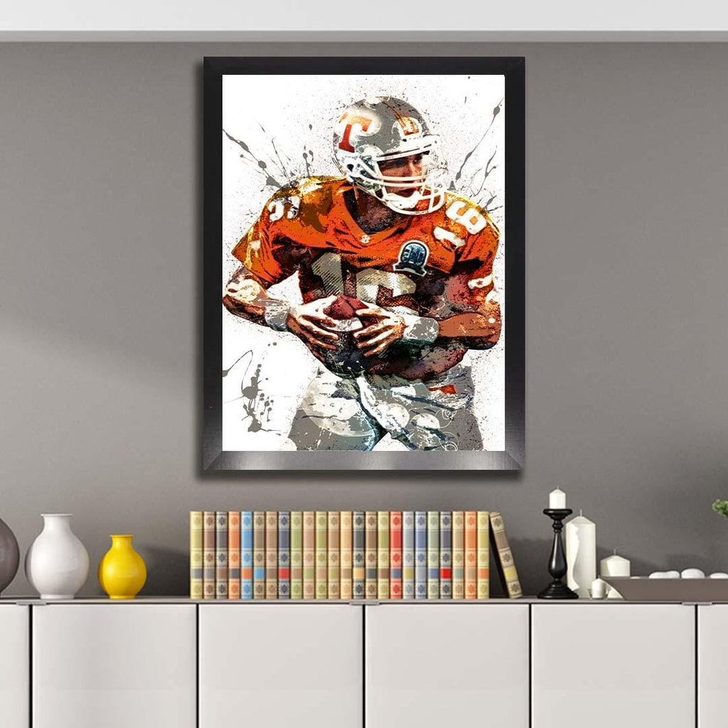 Peyton Manning Poster, Tennessee, Gallery Canvas Wrap or Museum-Quality Poster, Fine Art, Man Cave, Kids room