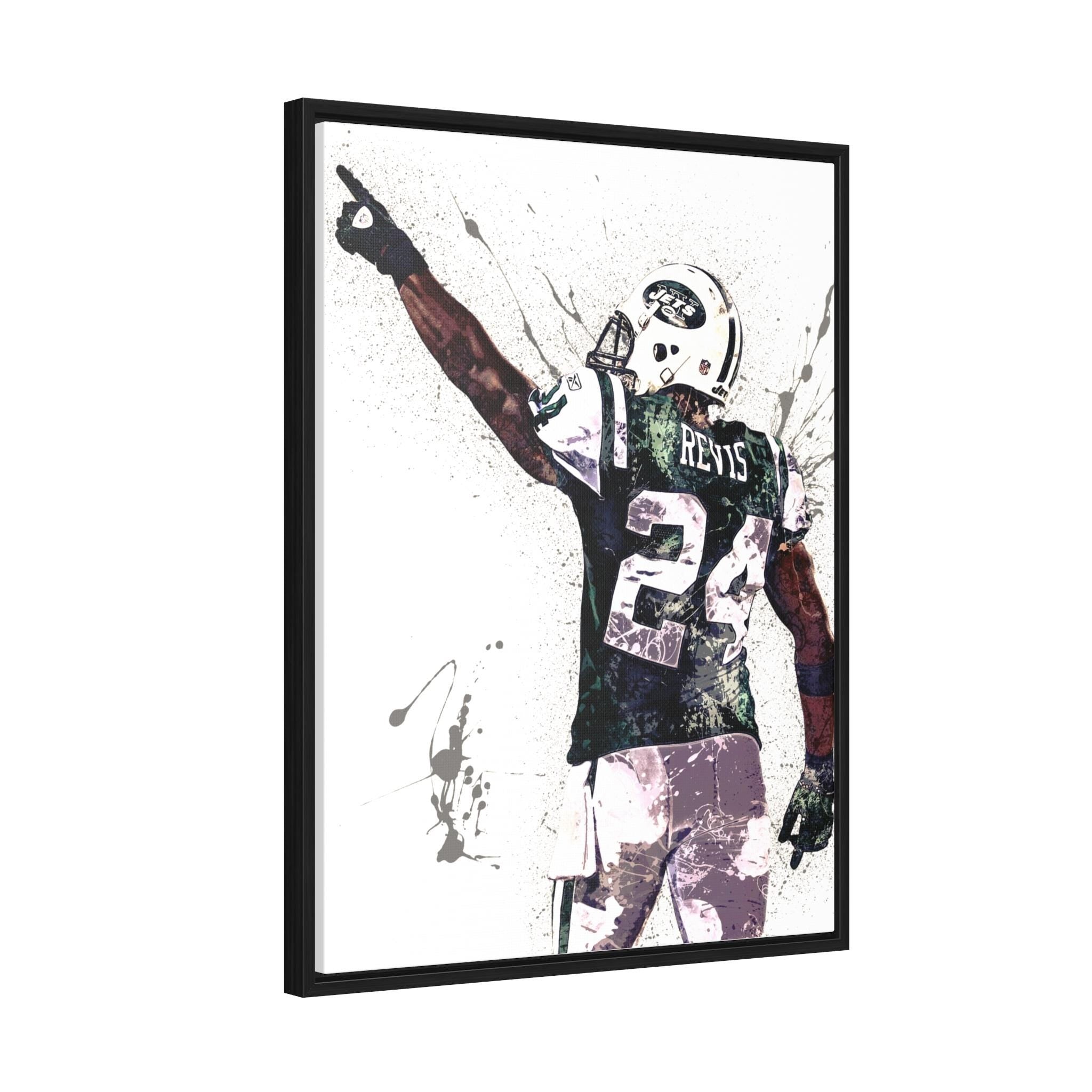 Darrelle Revis Poster, NY Jets, Gallery Canvas Wrap or Premium Poster, Fine Art, Man Cave, Kids room