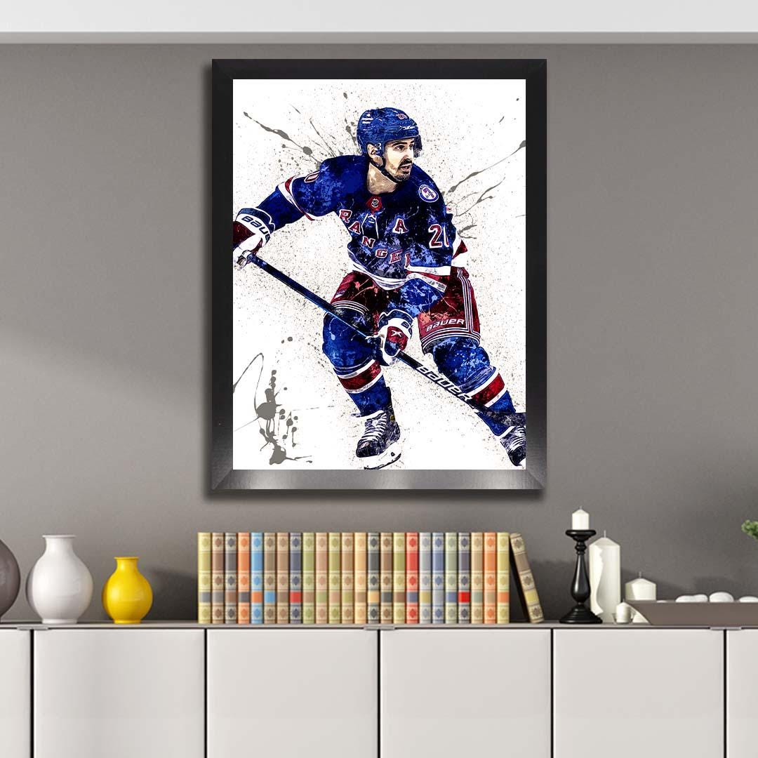 Chris Kreider Poster, New York Rangers, Gallery Canvas Wrap or Museum-Quality Poster, Man Cave, Kids room, Office