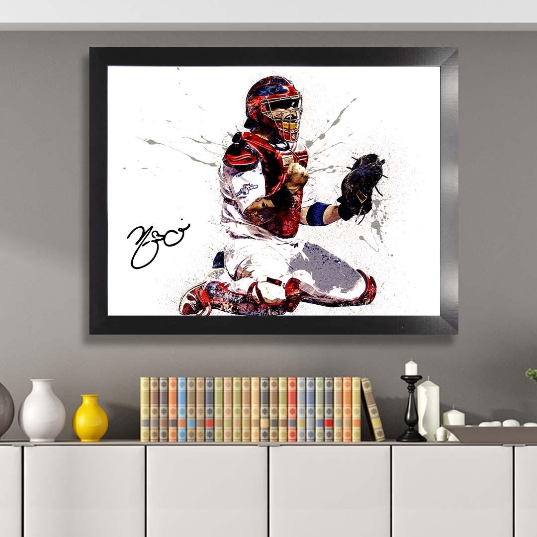 Yadier Molina Poster, St. Louis Cardinals, Gallery Canvas Wrap or Museum-Quality Poster, Fine Art, Man Cave, Kids room, Dorm Room, Kids Room