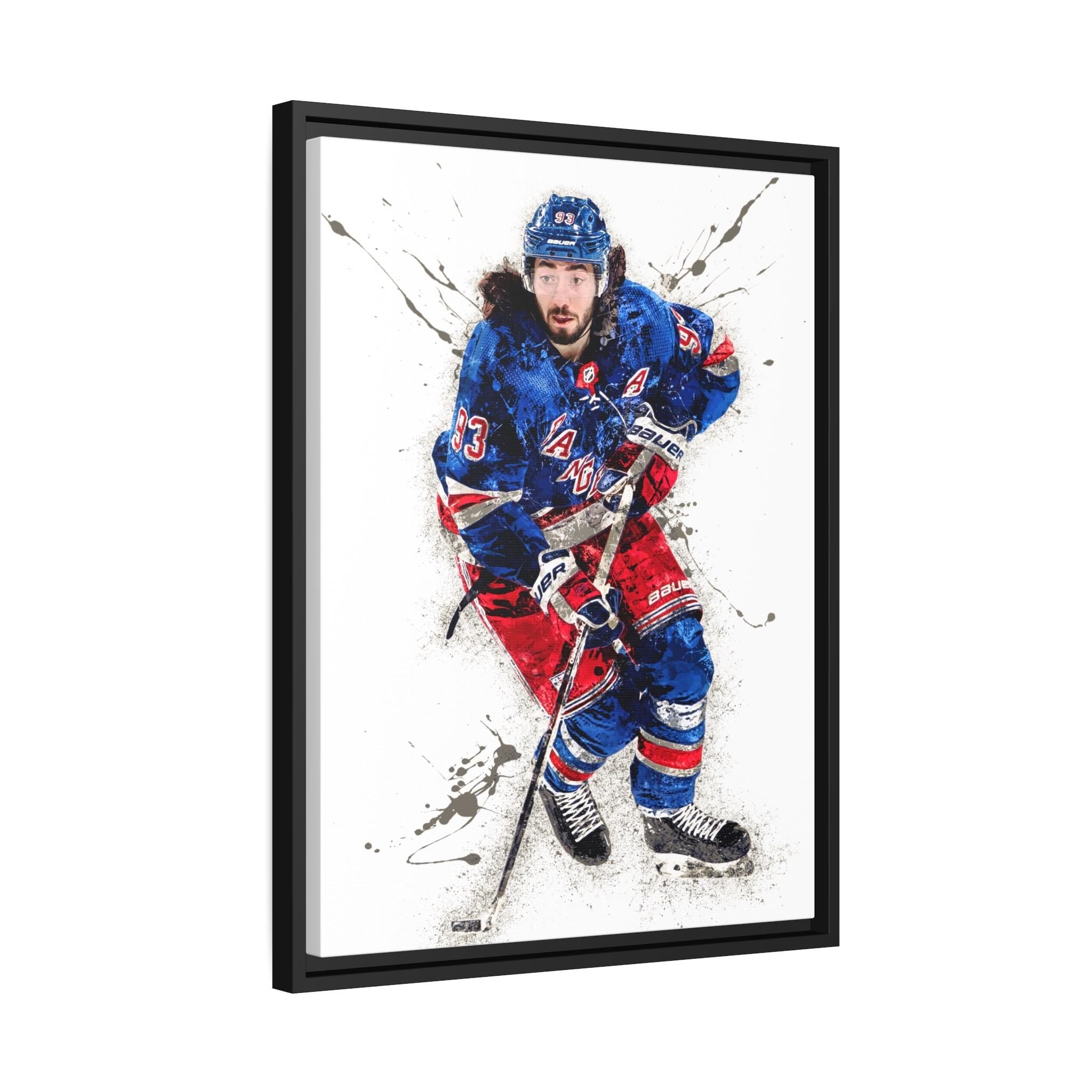 Mika Zibanejad Poster, New York Rangers, Gallery Canvas Wrap or Museum-Quality Poster, Man Cave, Kids room, Office