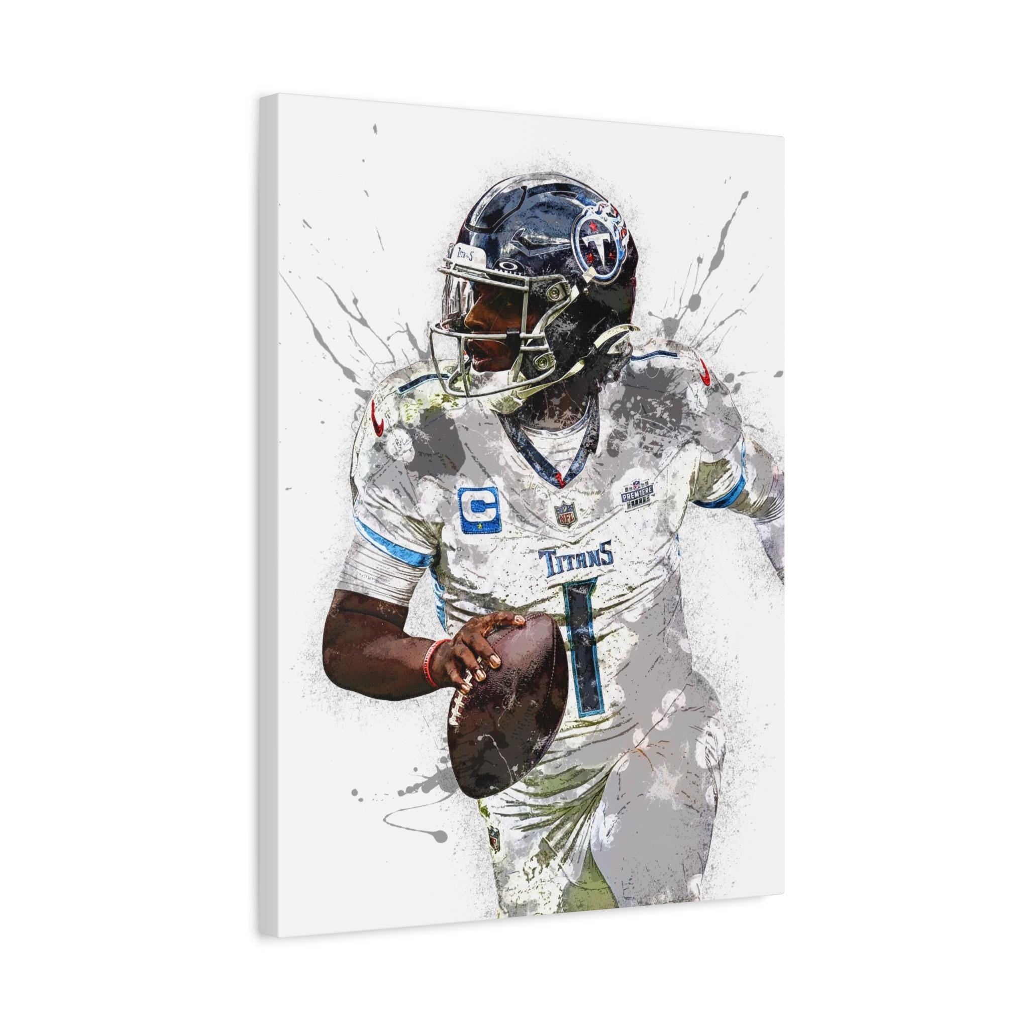 Cam Ward Poster, Tennessee Titans, Gallery Canvas Wrap: Man Cave, Kids room, Office Wall Art