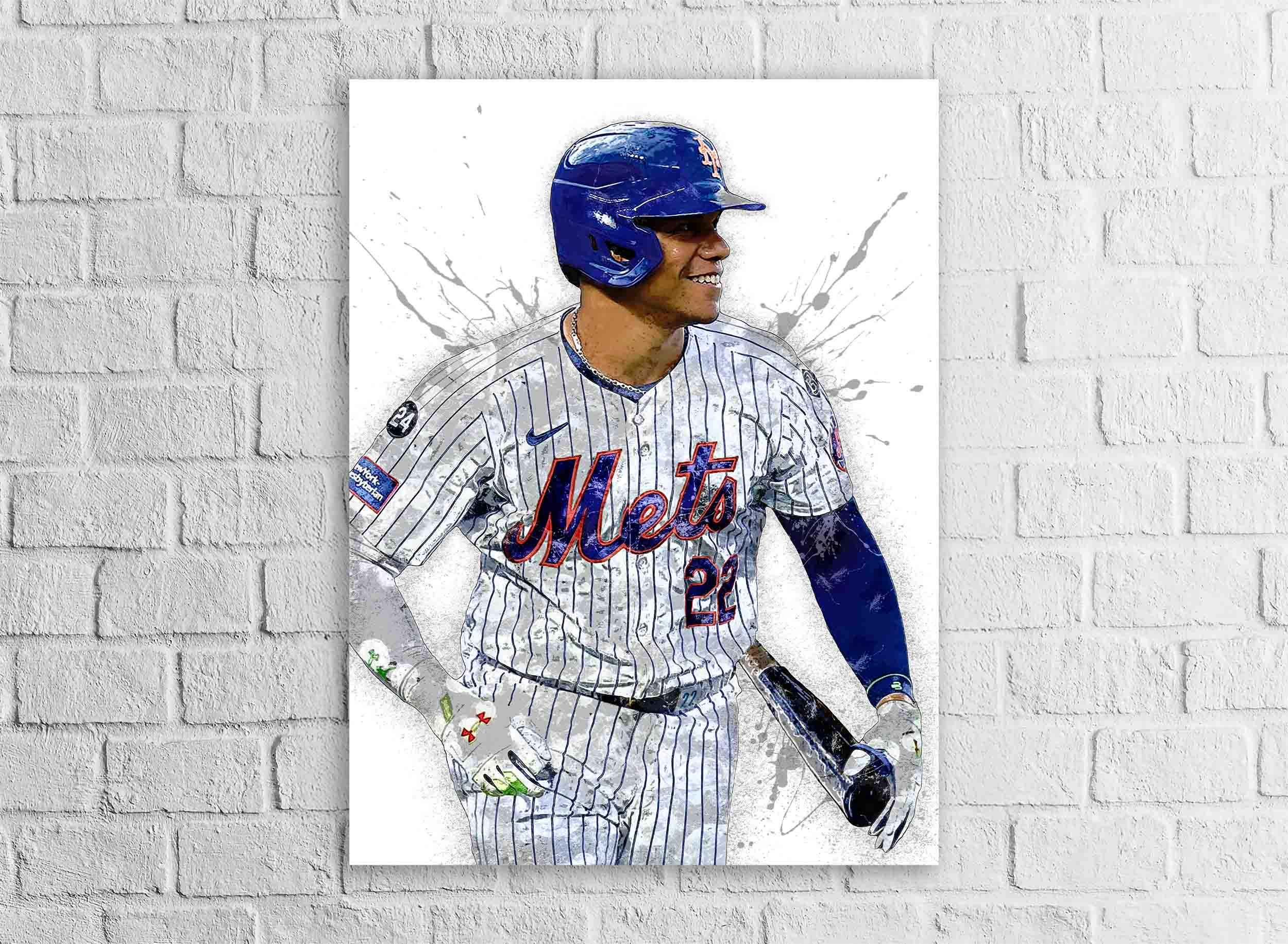 Juan Soto, NY Mets, Gallery Canvas Wrap or Museum-Quality Poster Print, Fine Art, Wall Decor for Man Cave, Office or Dorm Room