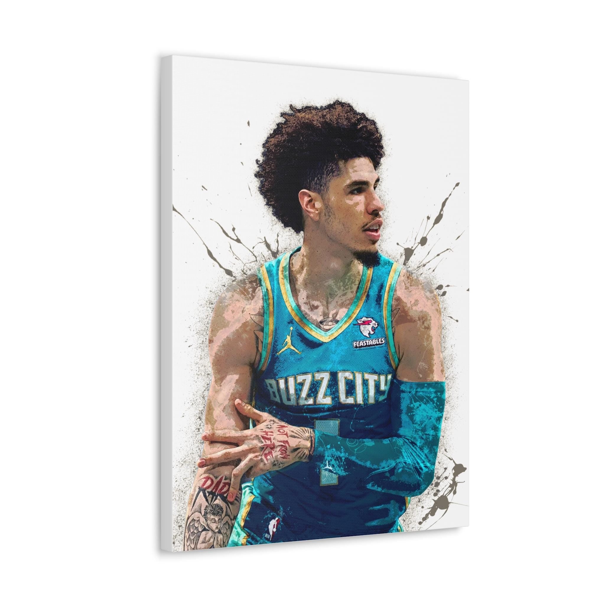 LaMelo Ball Poster, Charlotte Hornets, Gallery Canvas Wrap or Museum-Quality Poster, Fine Art, Man Cave, Kids room, Dorm Room, Office