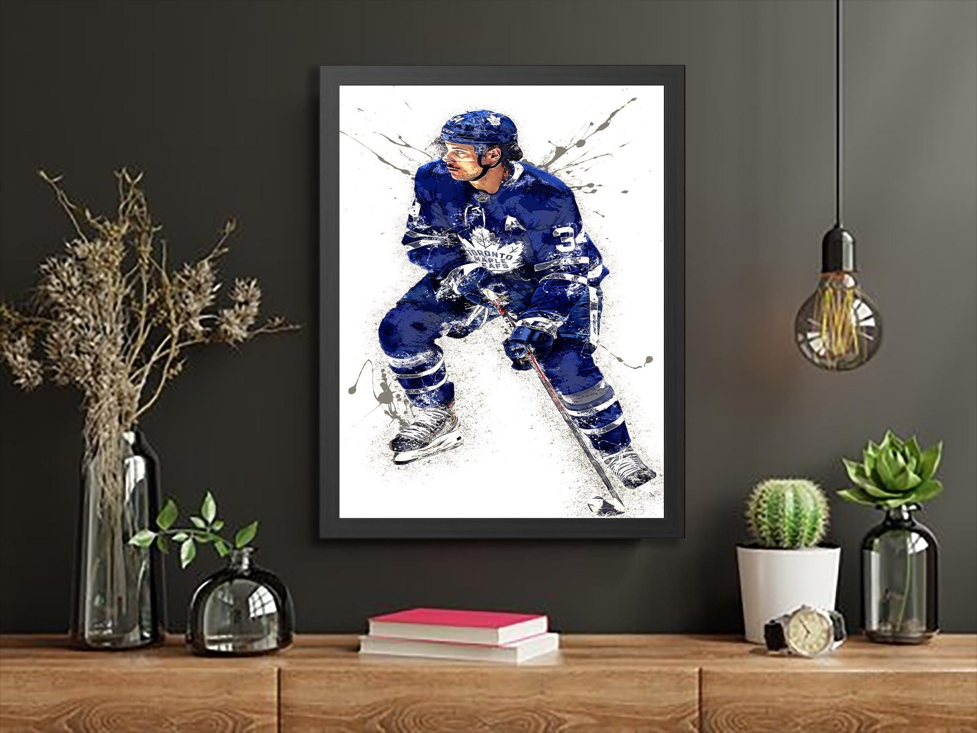 Auston Matthews Poster, Toronto Maple Leafs, Gallery Canvas Wrap or Museum-Quality Poster Print, Man Cave, Office or Kids Room
