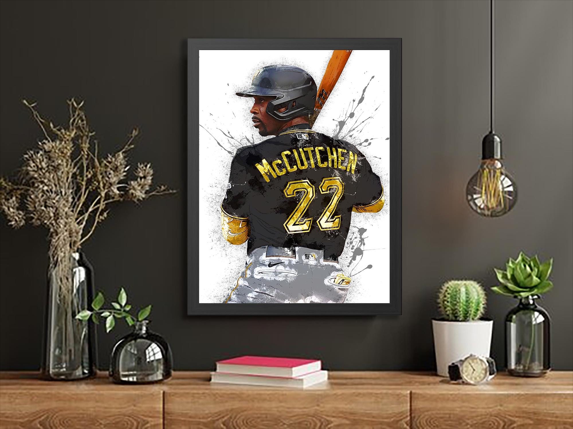 Andrew McCutchen Poster, Pittsburgh Pirates, Gallery Canvas Wrap or Museum-Quality Poster Print, Man Cave, Office, Dorm Room or Kids Room
