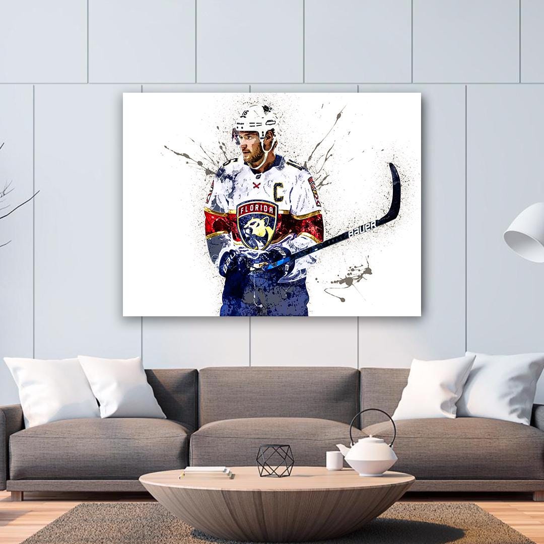 Aleksander Barkov, Florida Panthers, Gallery Canvas Wrap or Museum-Quality Poster Print, Wall Decor for Man Cave, Office or Kids Room