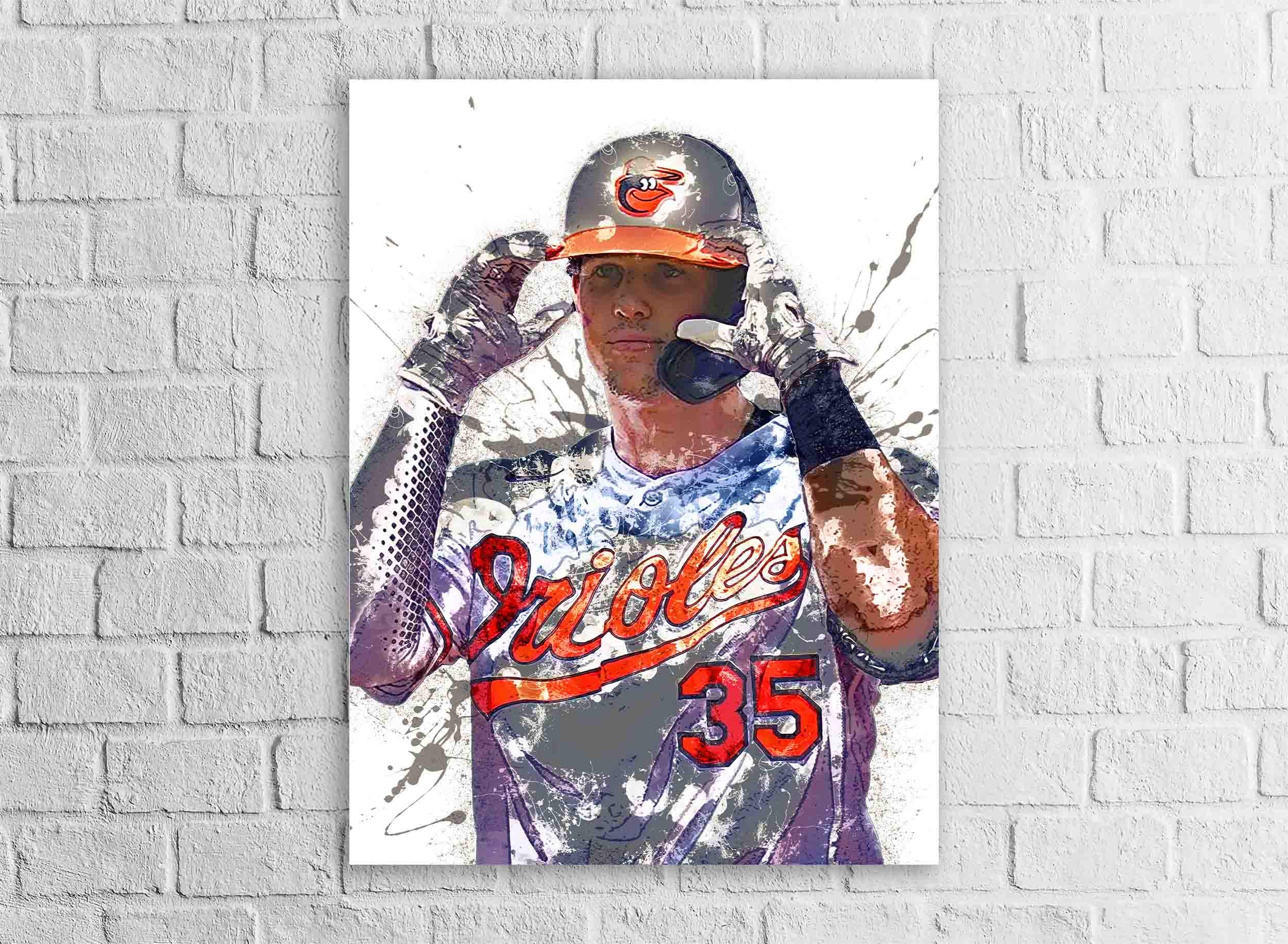 Adley Rutschman, Baltimore Orioles, Canvas Wrap or Museum-Quality Poster, Fine Art, Wall Decor for Man Cave, Kids room, Dorm Room