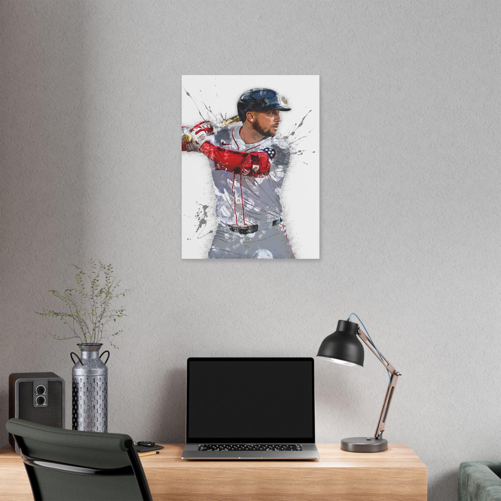 Alex Bregman Poster, Boston Red Sox, Gallery Canvas Wrap or Museum-Quality Poster Print, Fine Art, Man Cave, Office or Kids Room