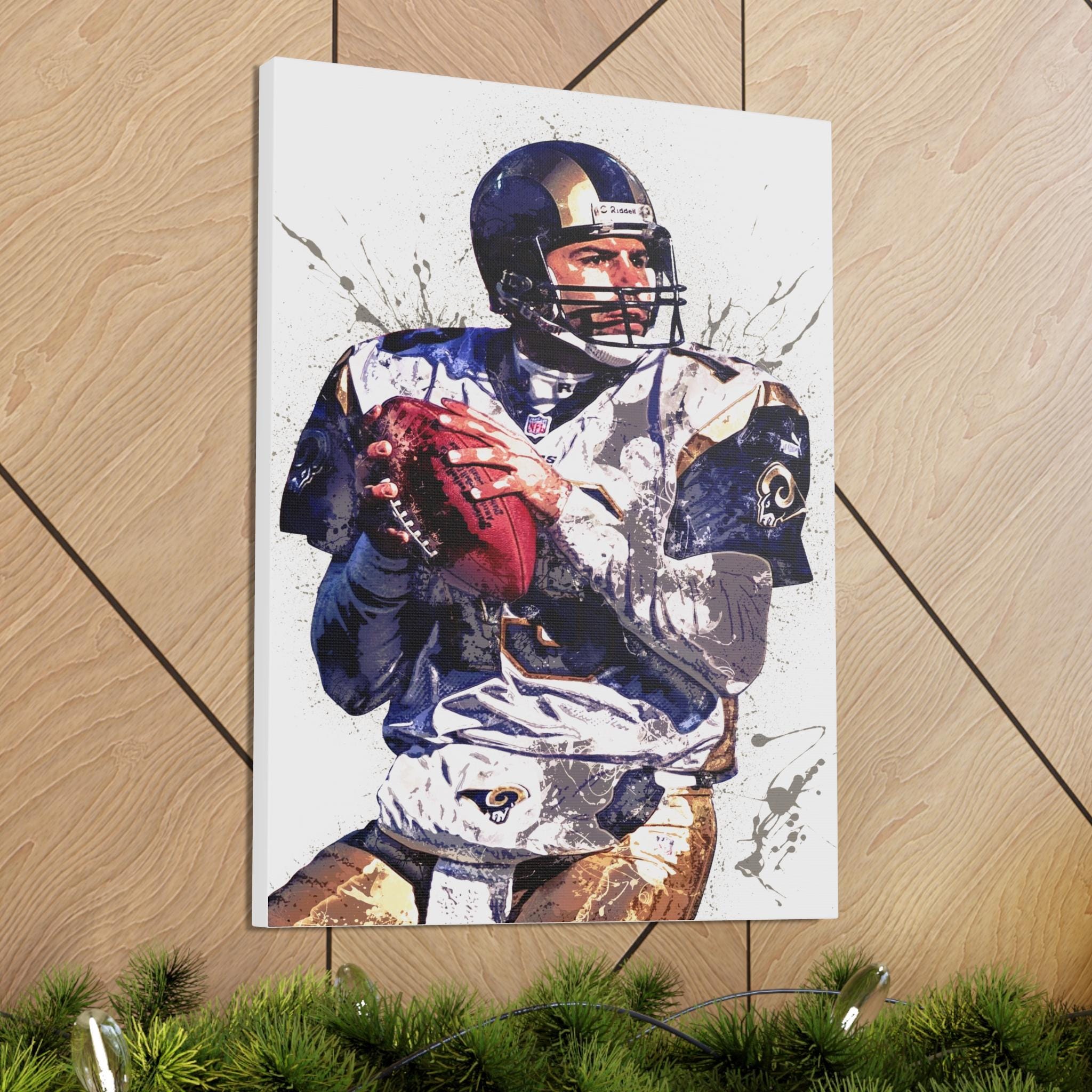 Kurt Warner Poster, Los Angeles Rams, Canvas Wrap or Museum-Quality Poster, Fine Art, Man Cave, Kids room, Office