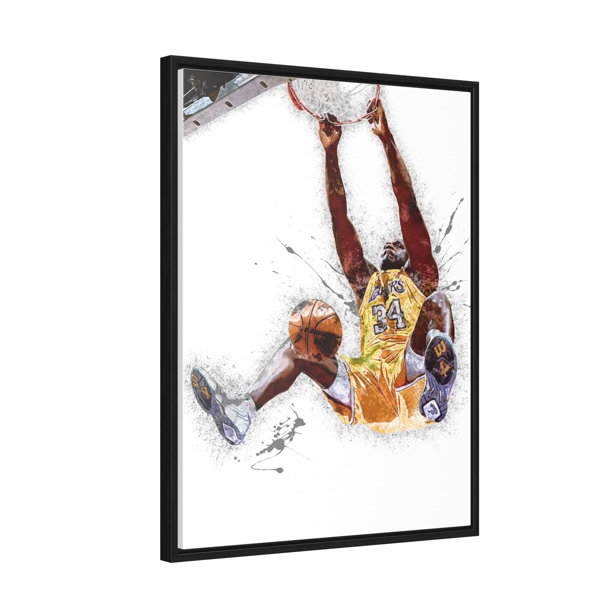 Shaq Dunk Art Poster: Los Angeles Lakers Gallery Canvas