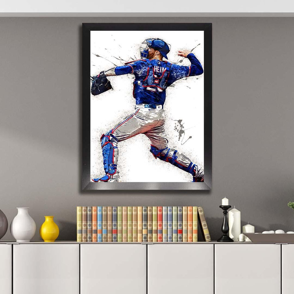 Jonah Heim Poster, Texas Rangers, Gallery Canvas Wrap or Museum-Quality Poster, Man Cave, Kids room, Office