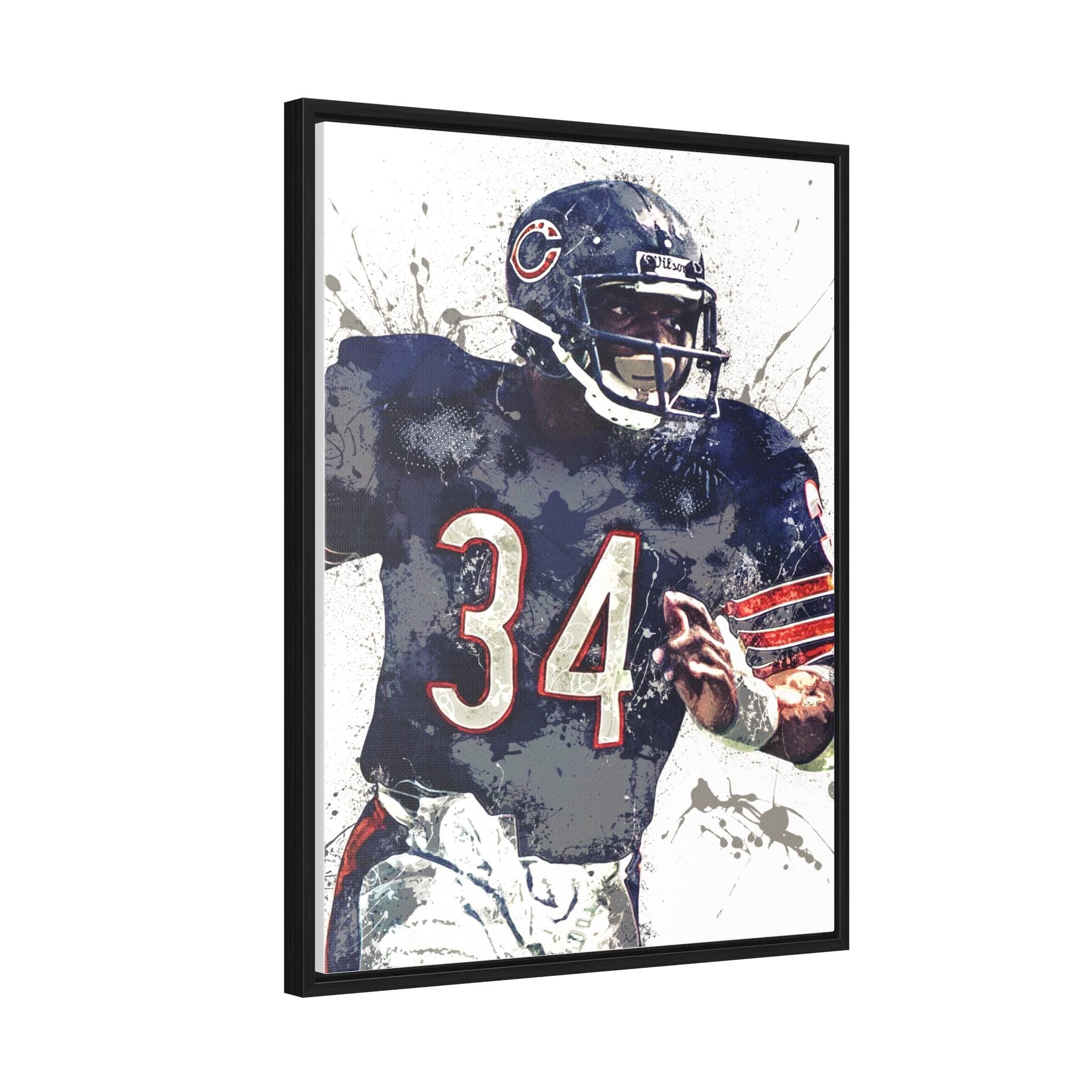 Walter Payton Chicago Bears Poster: Man Cave Fine Art Decor