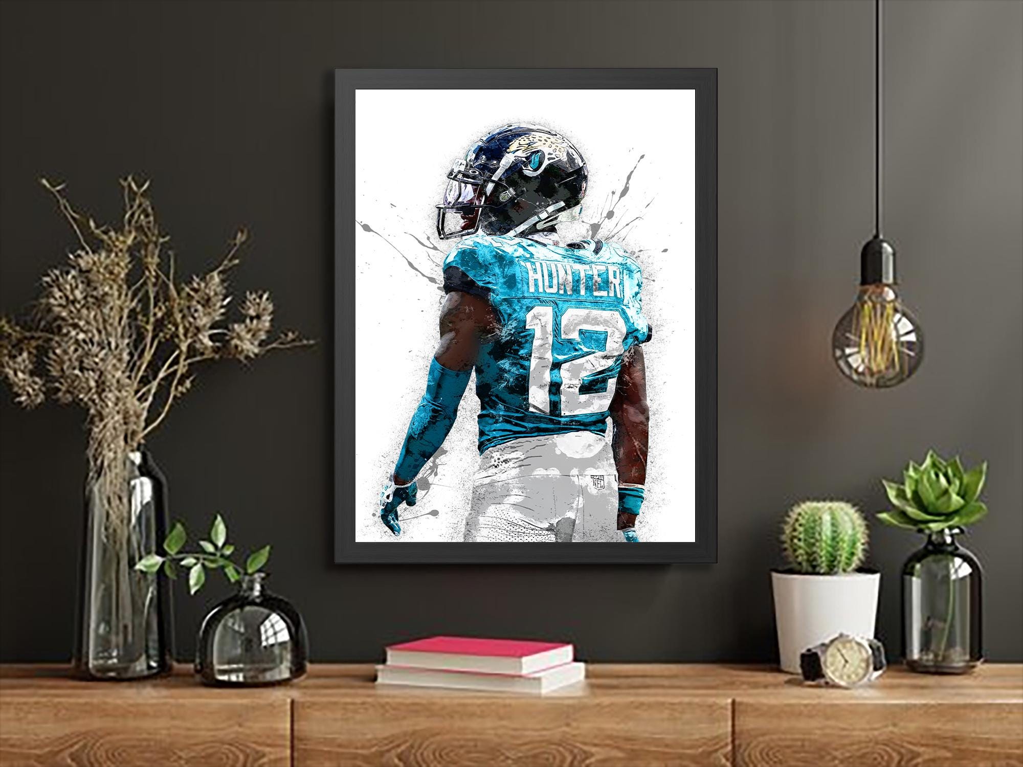 Travis Hunter Poster, Jacksonville Jaguars, Gallery Canvas Wrap or Museum-Quality Poster, Fine Art, Wall Decor for Man Cave, Kids room