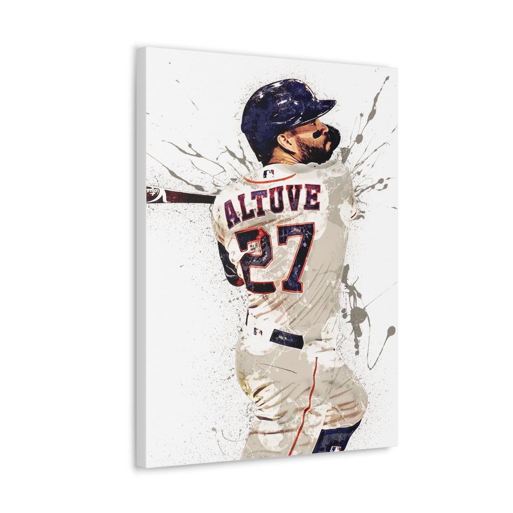 Jose Altuve Poster, Houston Astros, Gallery Canvas Wrap or Museum-Quality Poster Print, Fine Art, Man Cave, Office or Kids Room