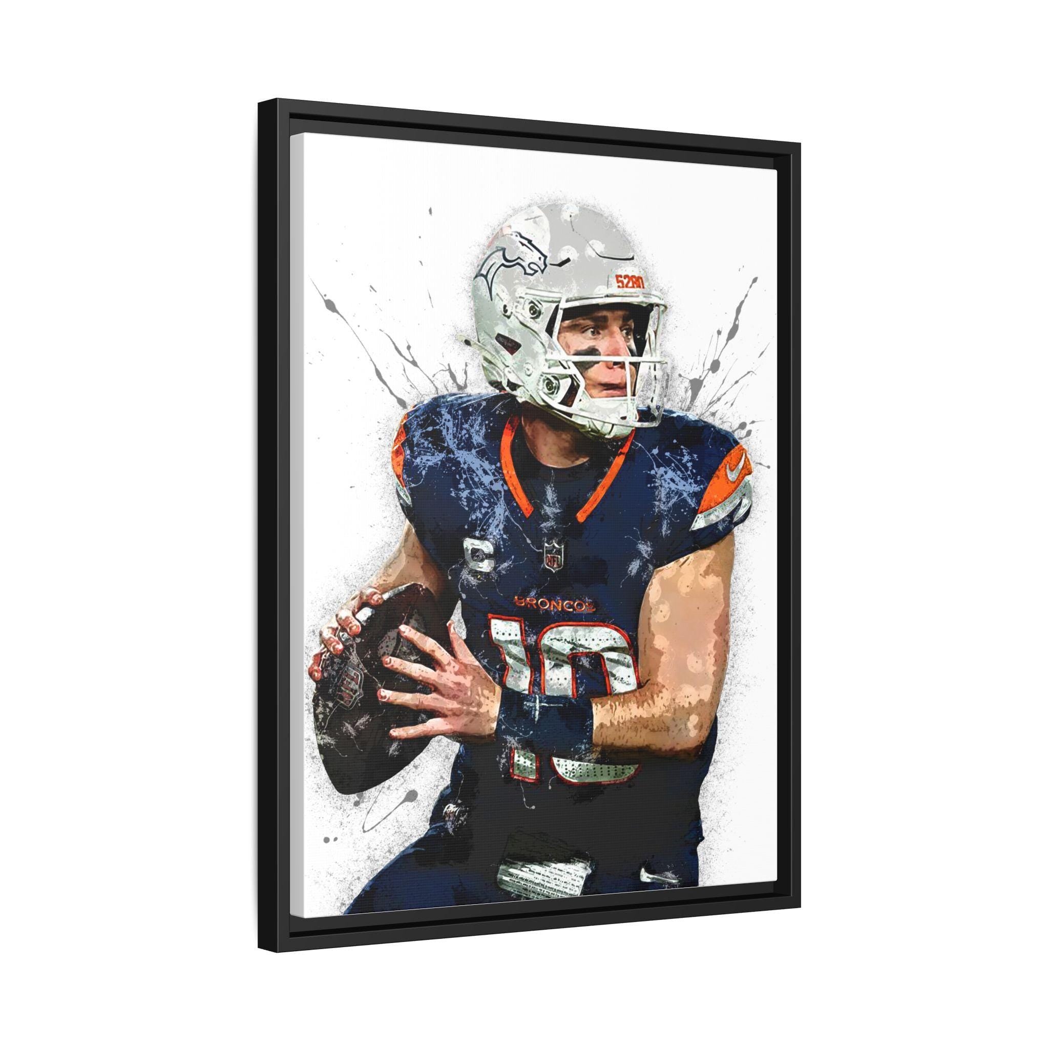 Bo Nix Poster, Denver Broncos, Gallery Canvas Wrap or Museum-Quality Poster, Fine Art, Wall Decor for Man Cave, Kids room