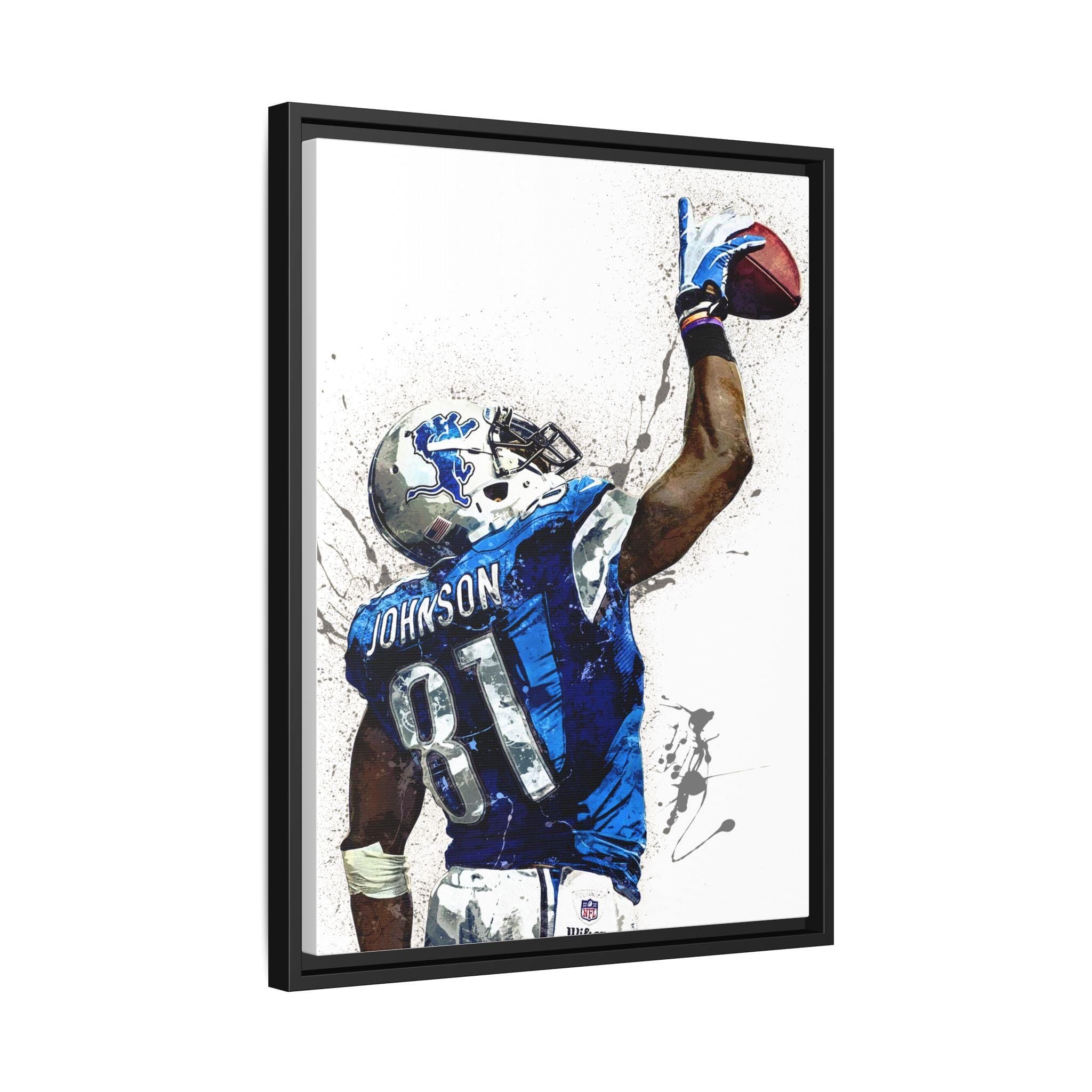Calvin Johnson Poster, Detroit Lions, Gallery Canvas Wrap, Museum-Quality Poster, Wall Art, Man Cave, Kids room, Office