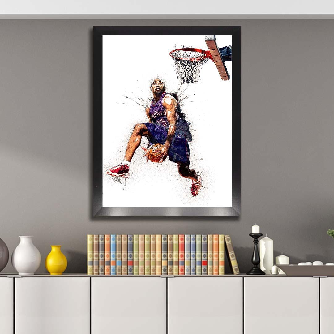 Vince Carter Dunk Poster, Toronto Raptors, Gallery Canvas Wrap or Museum-Quality Poster, Fine Art, Man Cave, Kids room, Dorm Room