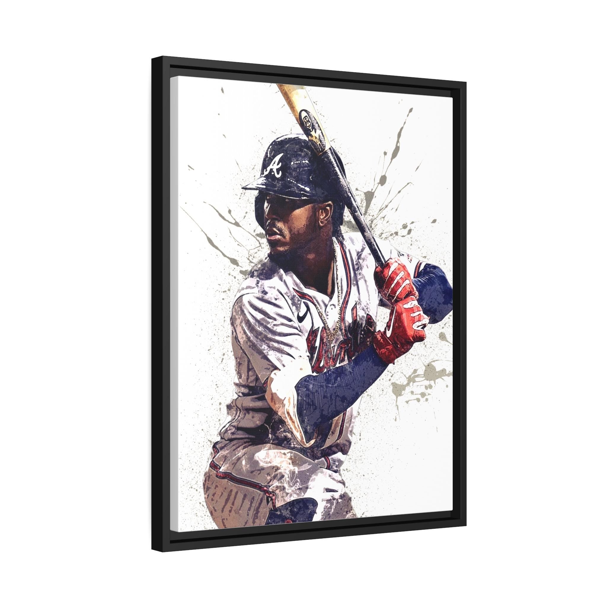 Ozzie Albies Poster, Atlanta Braves, Gallery Canvas Wrap, Fine Art, Wall Decor for Man Cave, Kids room, Dorm Room