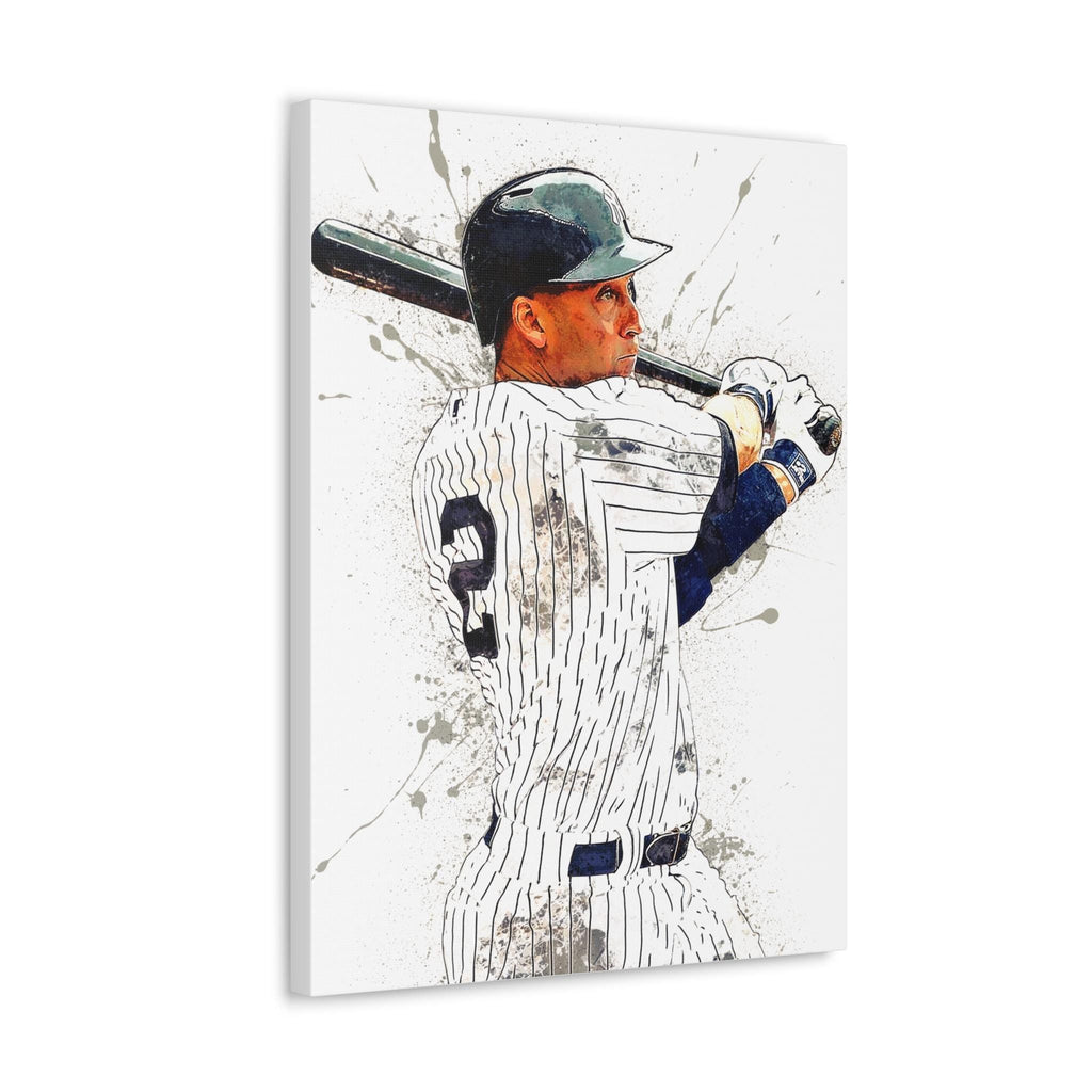 Derek Jeter NY Yankees Poster, Canvas Wrap: Museum-Quality Fine Art Print