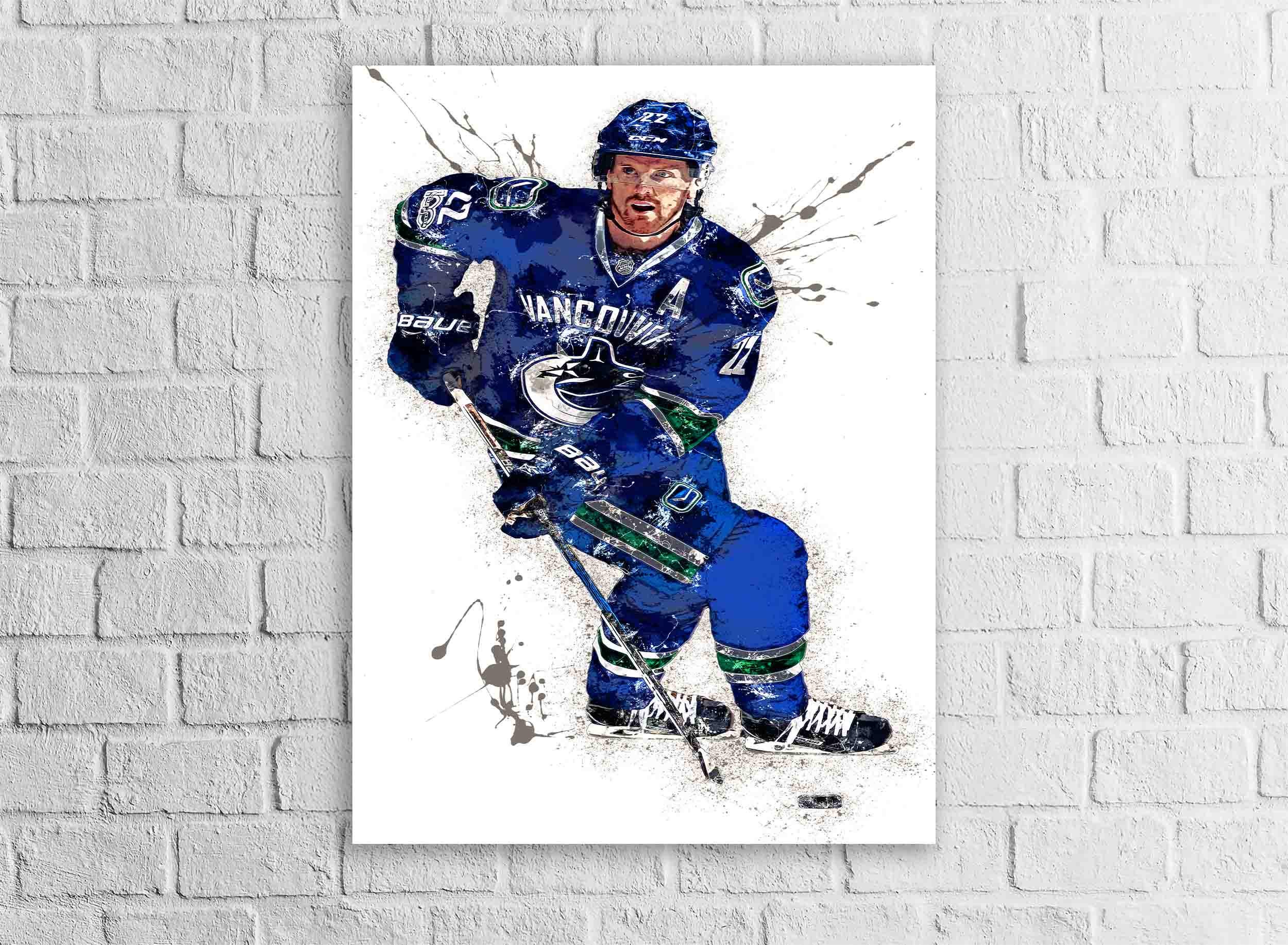 Daniel Sedin Poster, Vancouver Canucks, Gallery Canvas Wrap or Museum-Quality Poster Print, Wall Decor for Man Cave, Office or Kids Room