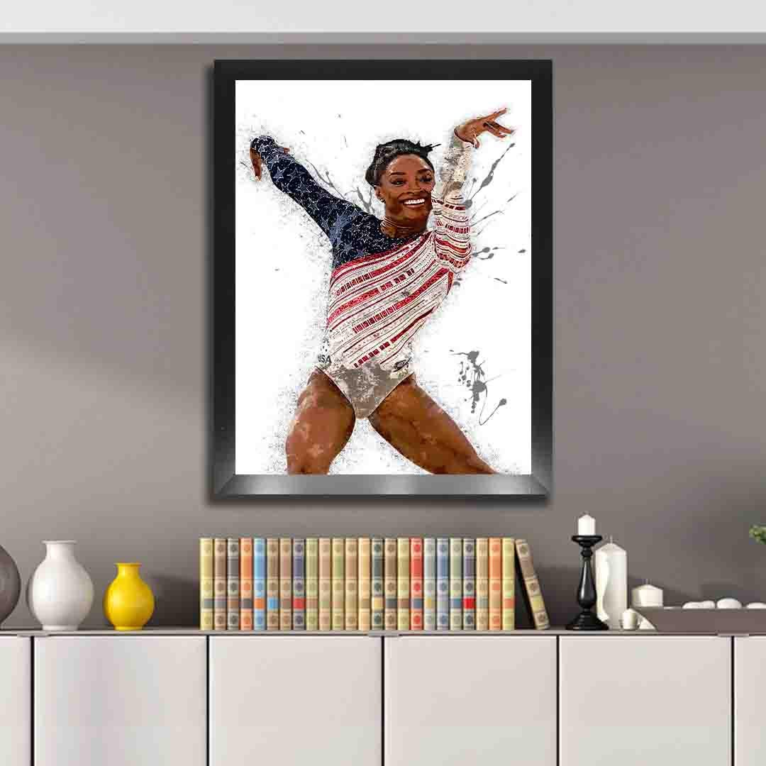 Simone Biles Poster, Gallery Canvas Wrap or Premium Poster, Wall Decor, Man Cave, Kids room, Office