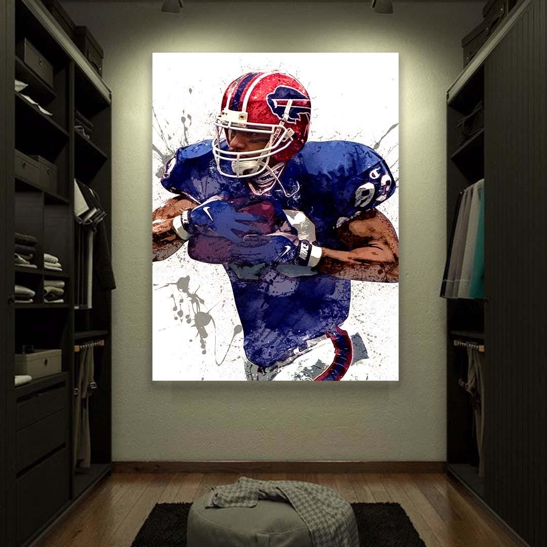 Andre Reed Poster, Buffalo Bills, Gallery Canvas Wrap or Museum-Quality Poster, Fine Art, Wall Decor, Man Cave, Kids room