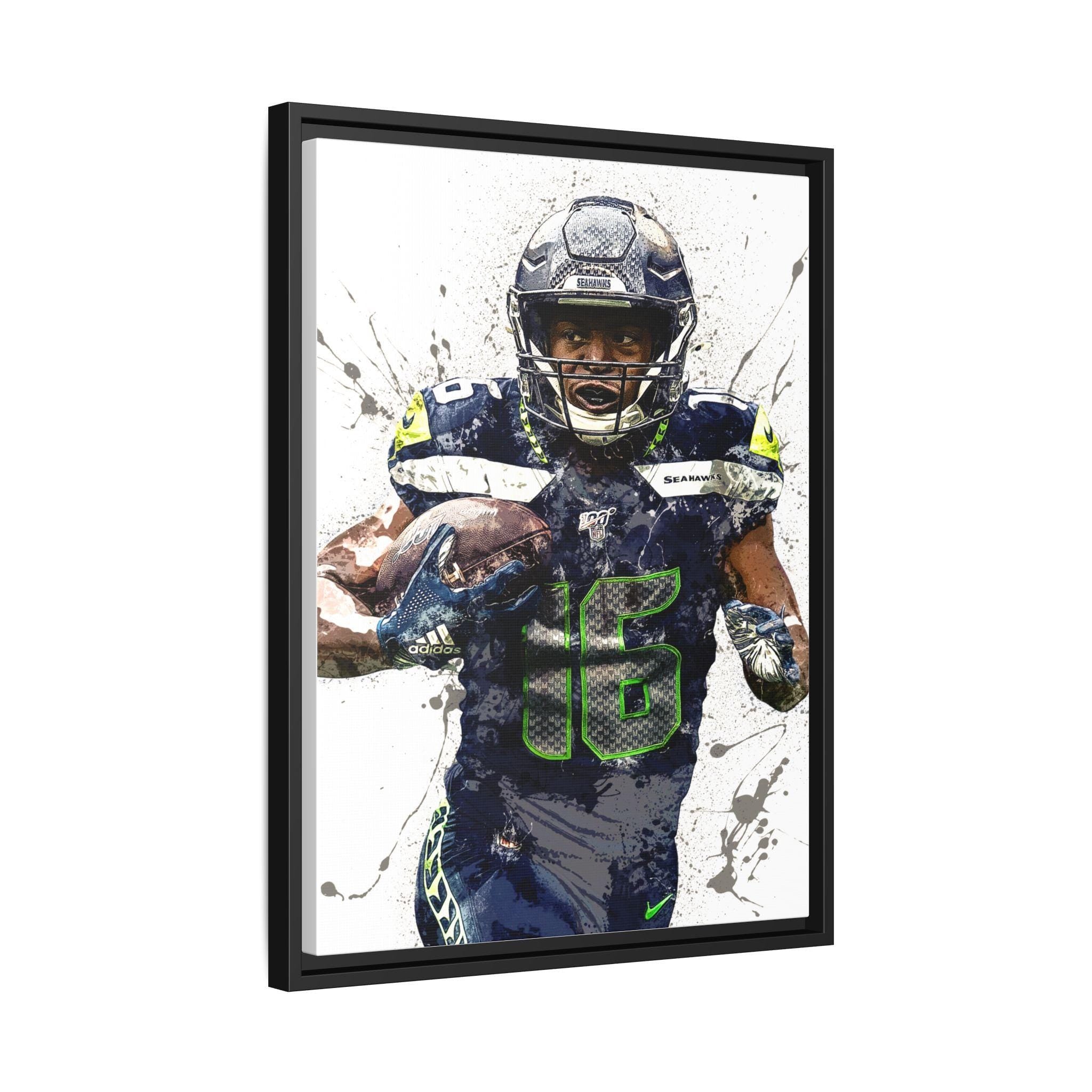 Tyler Lockett Poster, Seattle Seahawks, Gallery Canvas Wrap or Museum-Quality Poster, Fine Art, Man Cave, Kids room