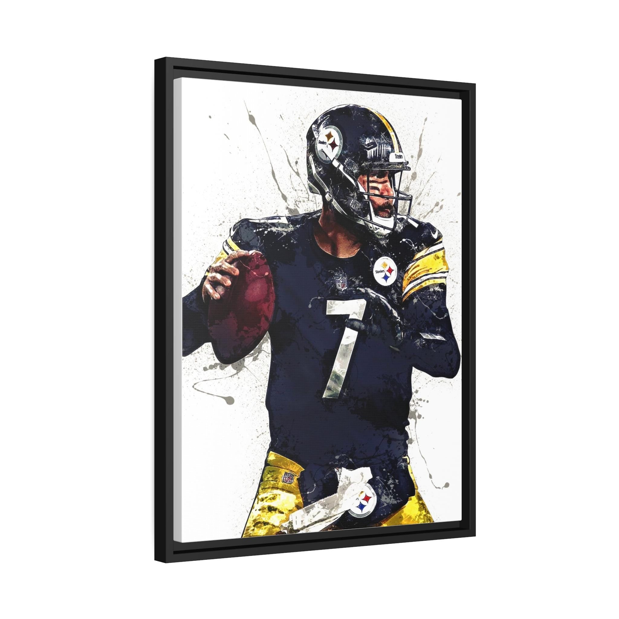 Ben Roethlisberger Poster, Pittsburgh Steelers, Gallery Canvas Wrap or Premium Poster, Fine Art, Wall Decor for Man Cave, Kids room, Dorm