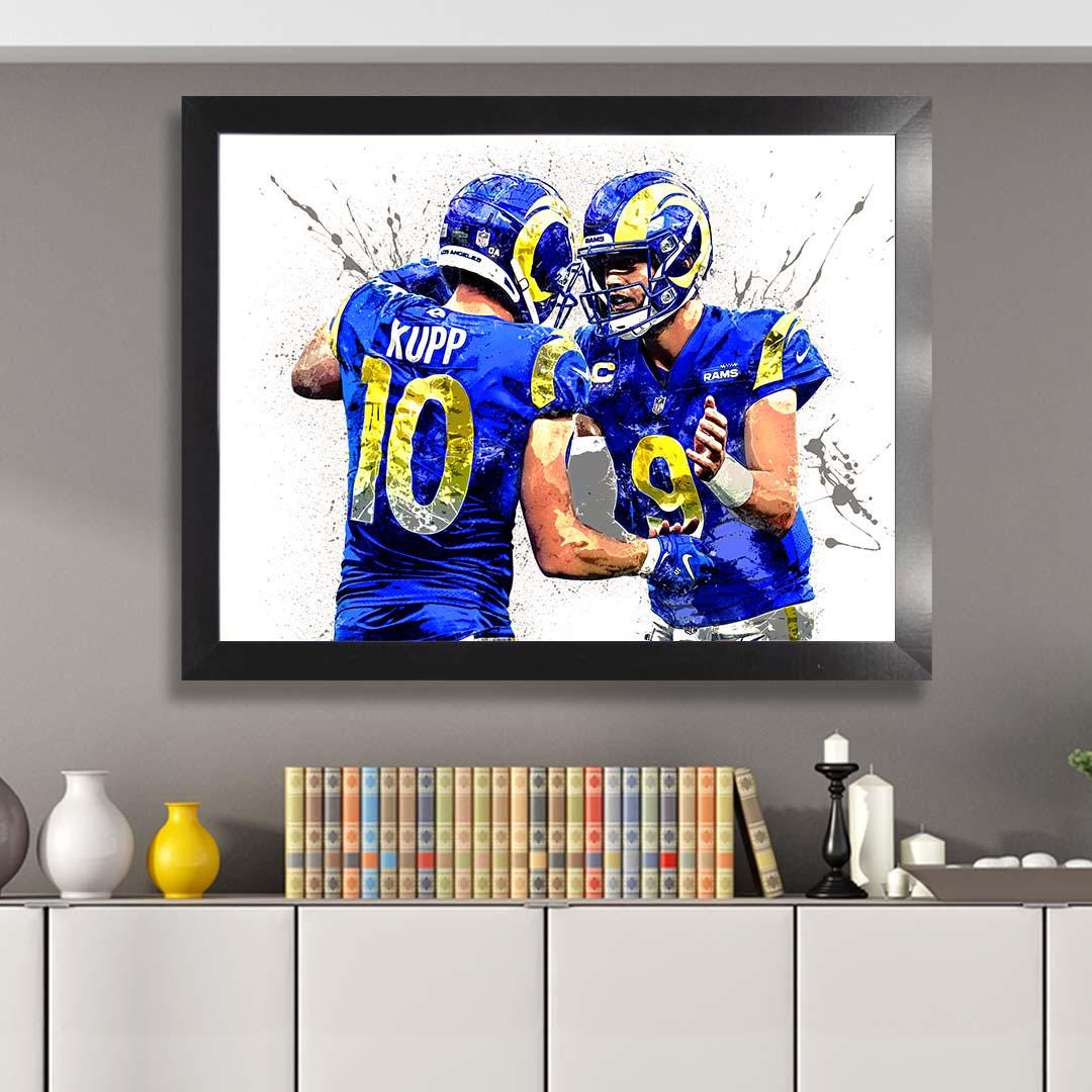 Matthew Stafford, Cooper Kupp, Los Angeles Rams, Canvas Wrap or Museum-Quality Poster, Fine Art, Man Cave, Kids room, Office