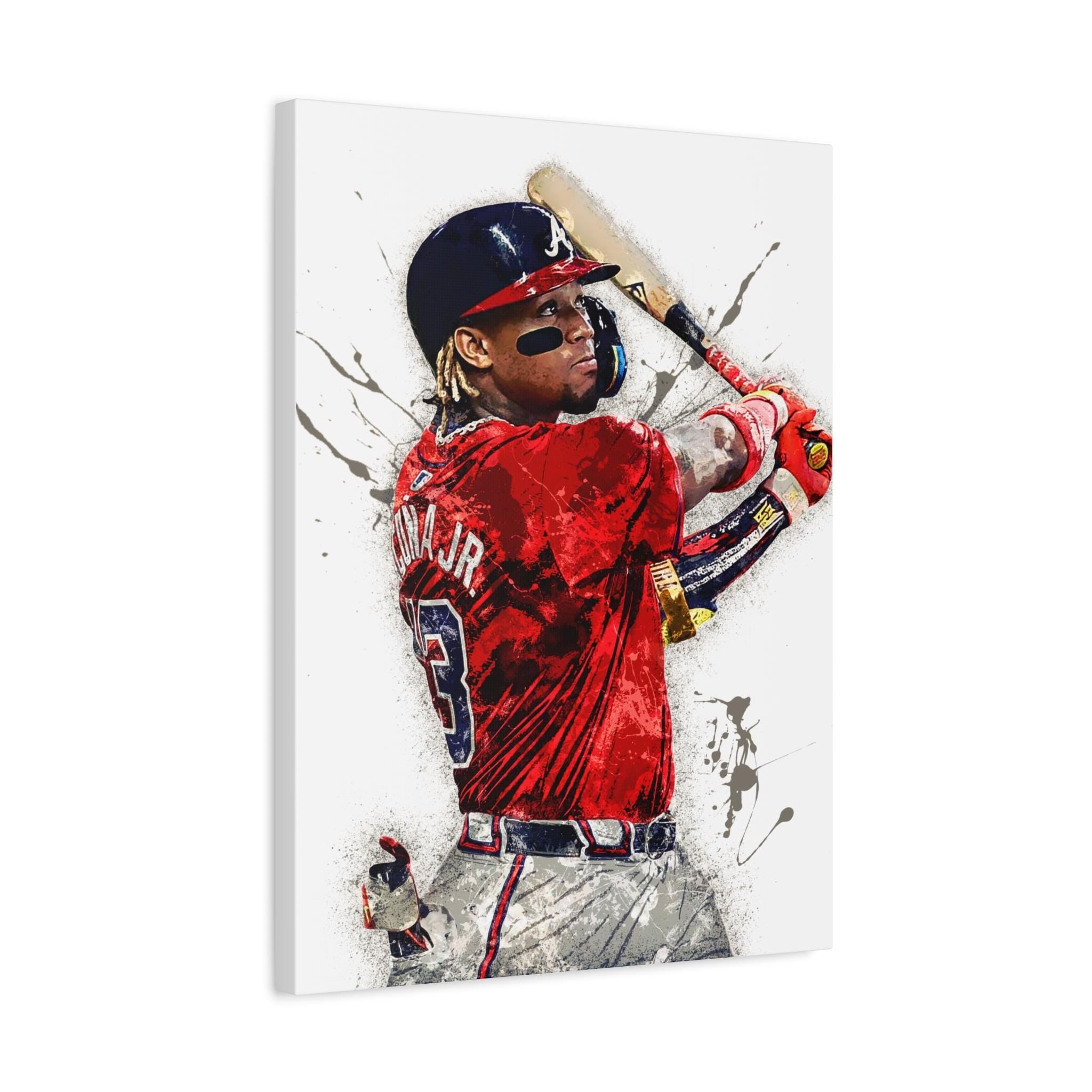 Ronald Acuna Jr, Atlanta Braves, Canvas Wrap or Museum-Quality Poster, Fine Art, Wall Decor for Man Cave, Kids room, Dorm Room