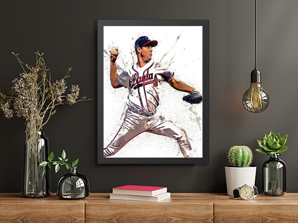 Greg Maddux Poster, Atlanta Braves, Gallery Canvas Wrap, Fine Art, Wall Decor for Man Cave, Kids room, Dorm Room
