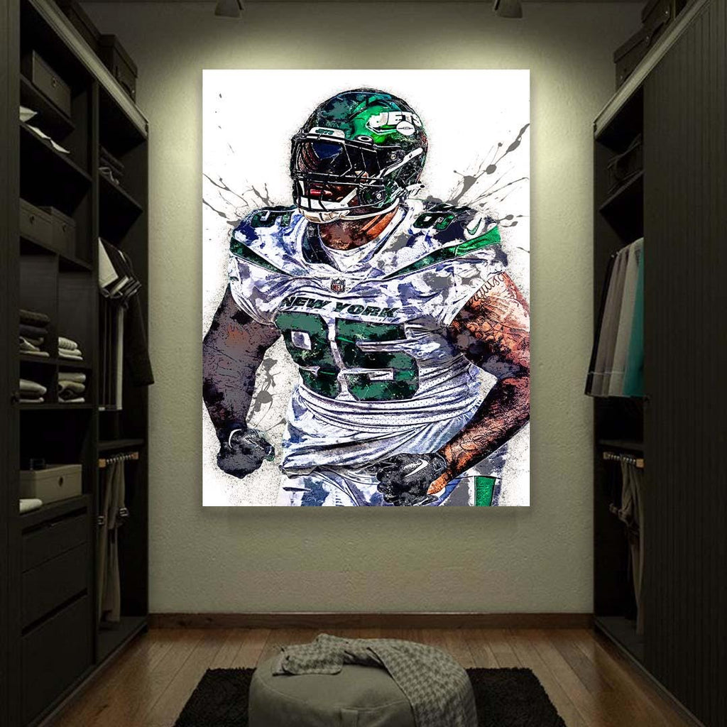 Quinnen Williams Poster, NY Jets, Gallery Canvas Wrap or Premium Poster, Fine Art, Man Cave, Kids room