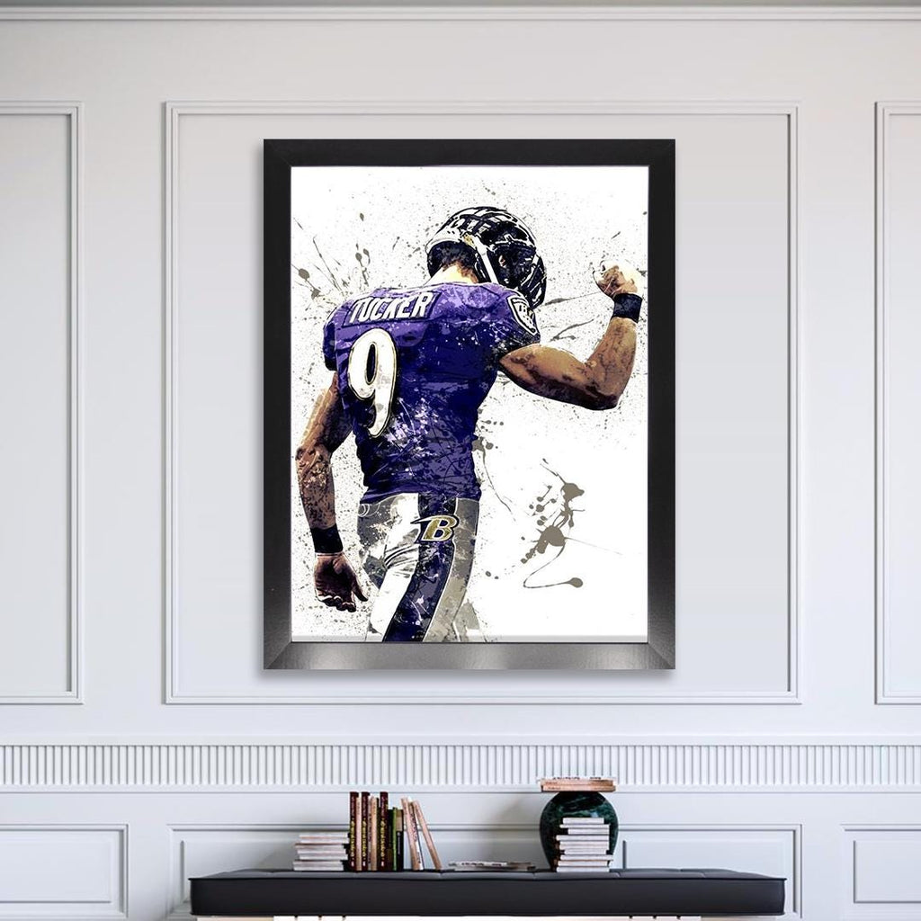 Justin Tucker Poster, Baltimore Ravens, Gallery Canvas Wrap or Museum-Quality Poster, Fine Art, Wall Decor for Man Cave, Kids room