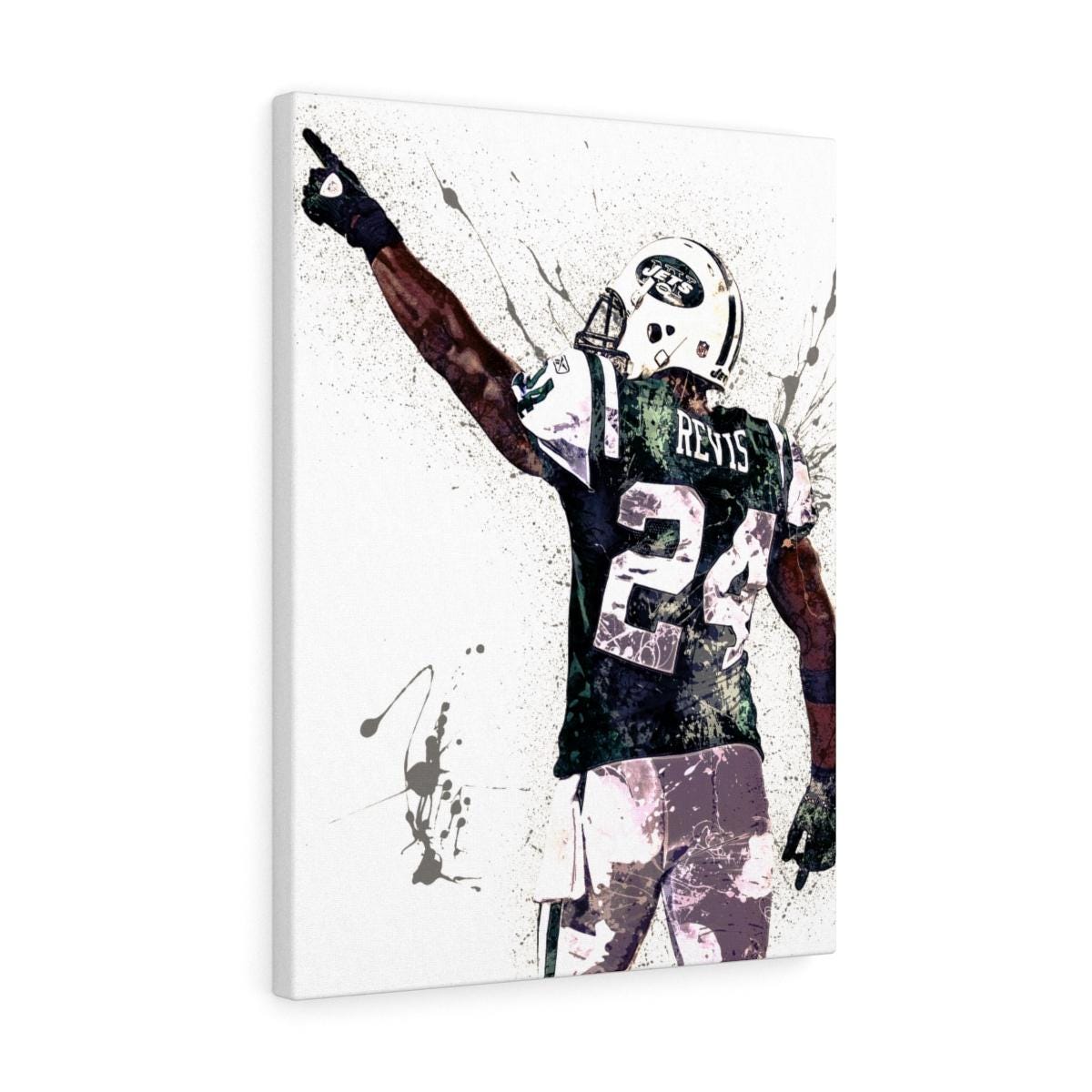 Darrelle Revis Poster, NY Jets, Gallery Canvas Wrap or Premium Poster, Fine Art, Man Cave, Kids room