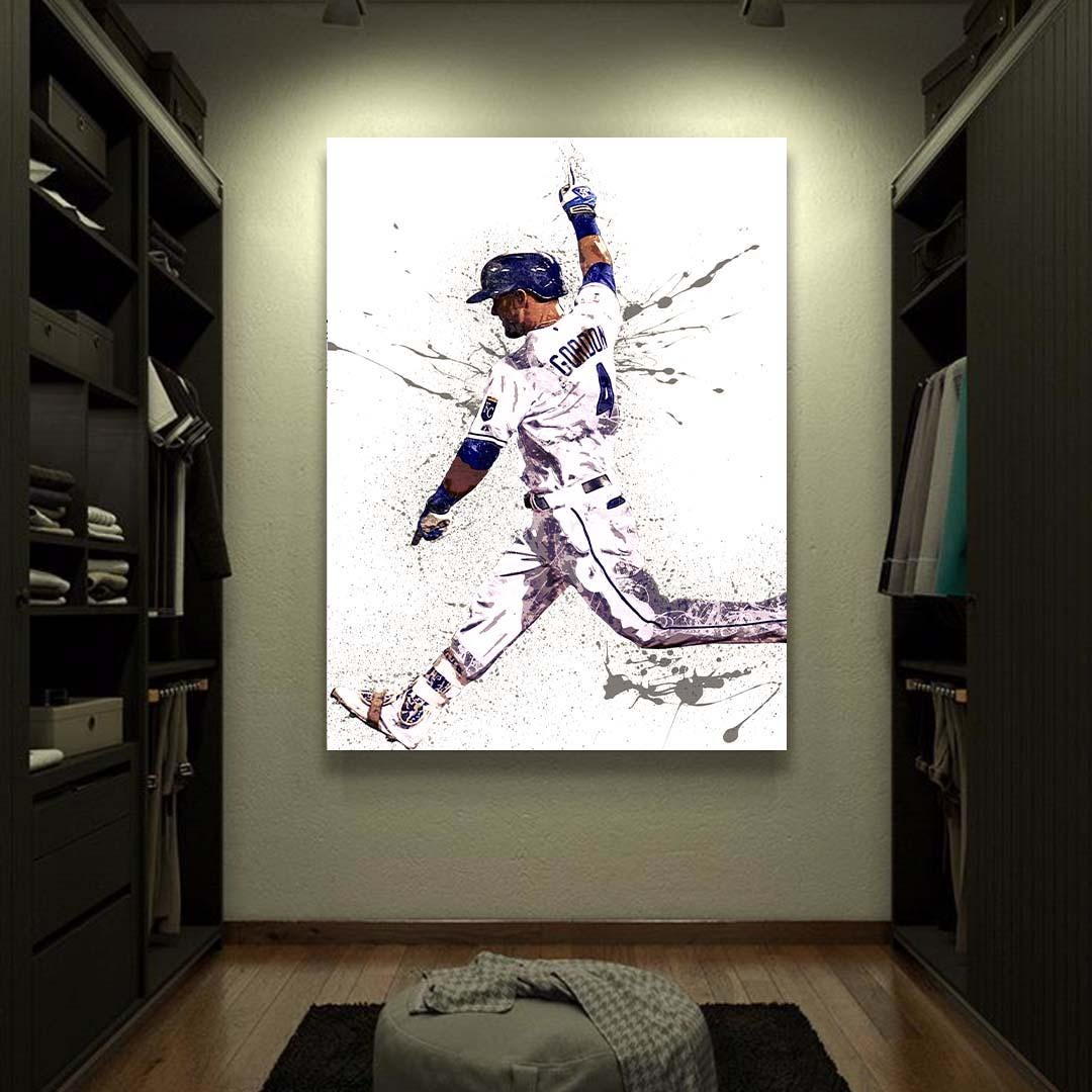 Alex Gordon Poster, Homerun Celebration, Kansas City Royals, Gallery Canvas Wrap, Premium Poster, Man Cave, Kids room, Dorm Room, Kids Room